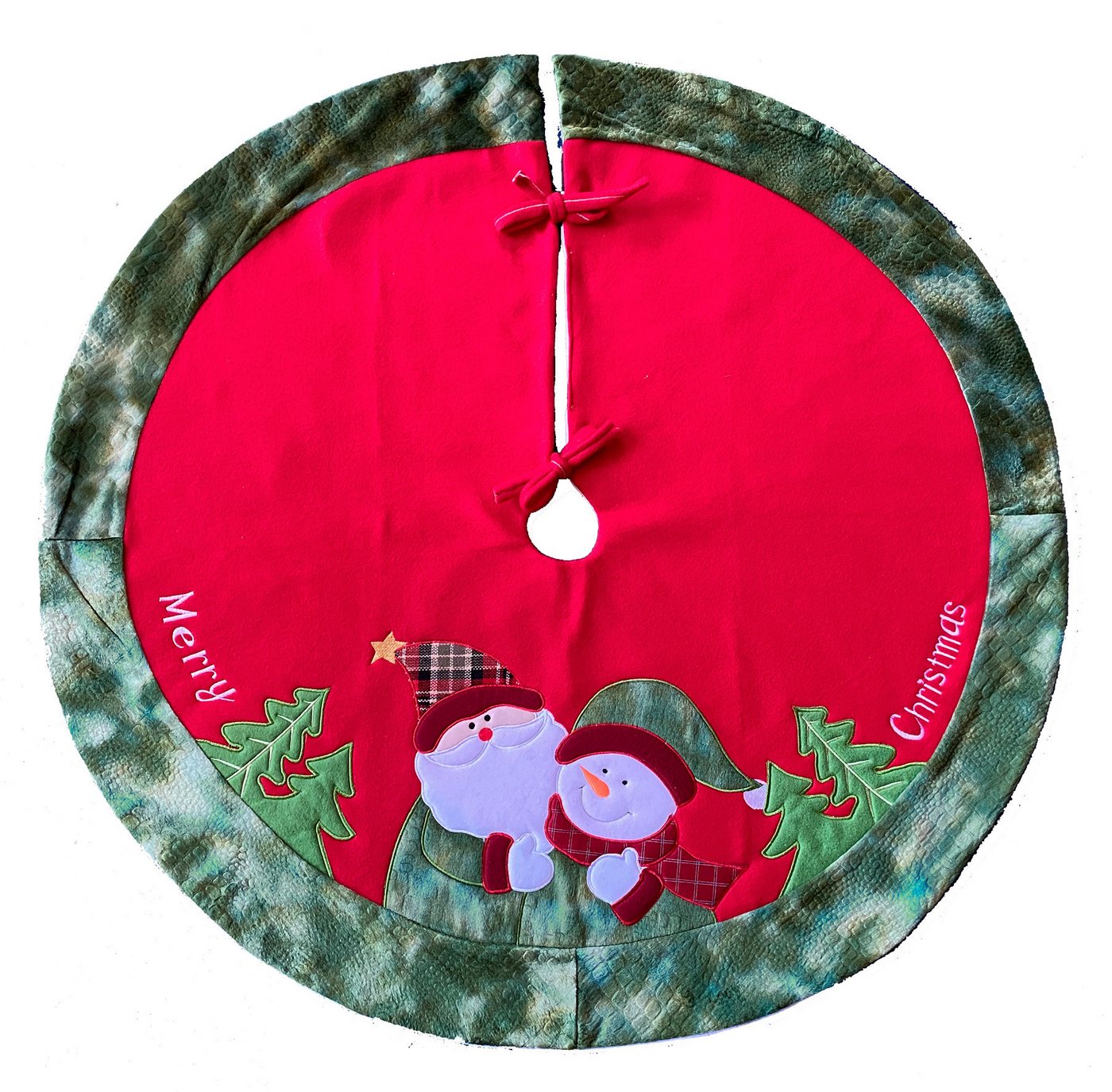heimtexland Weihnachtsbaumdecke Weihnachtsdeko Baumschmuck Christbaumdecke Baumteppich (1-tlg), Weihnachtsbaum Deko bestickt Baumständer Schürze von heimtexland