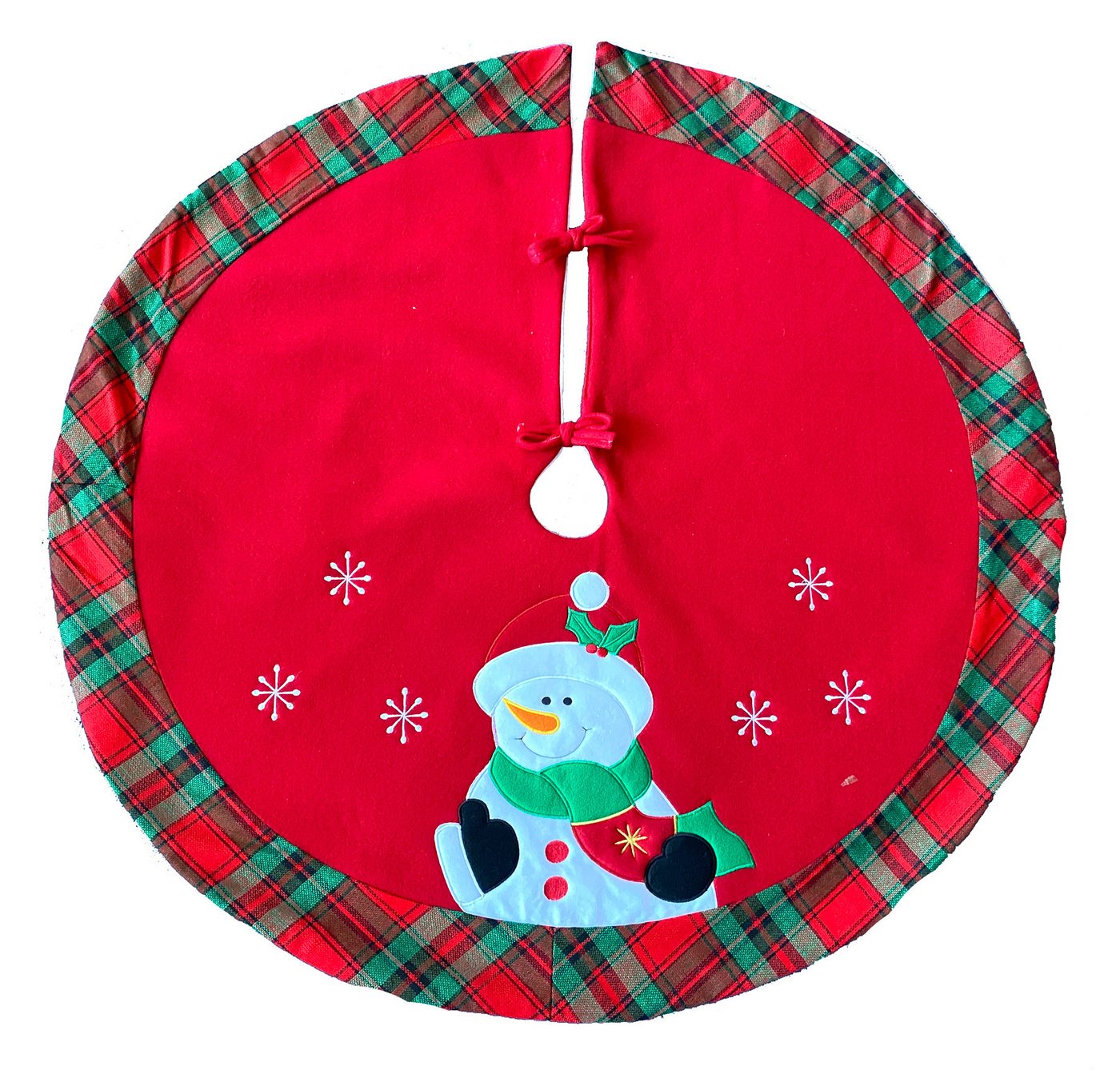 heimtexland Weihnachtsbaumdecke Weihnachtsdeko Baumschmuck Christbaumdecke Baumteppich (1-tlg), Weihnachtsbaum Deko bestickt Baumständer Schürze von heimtexland