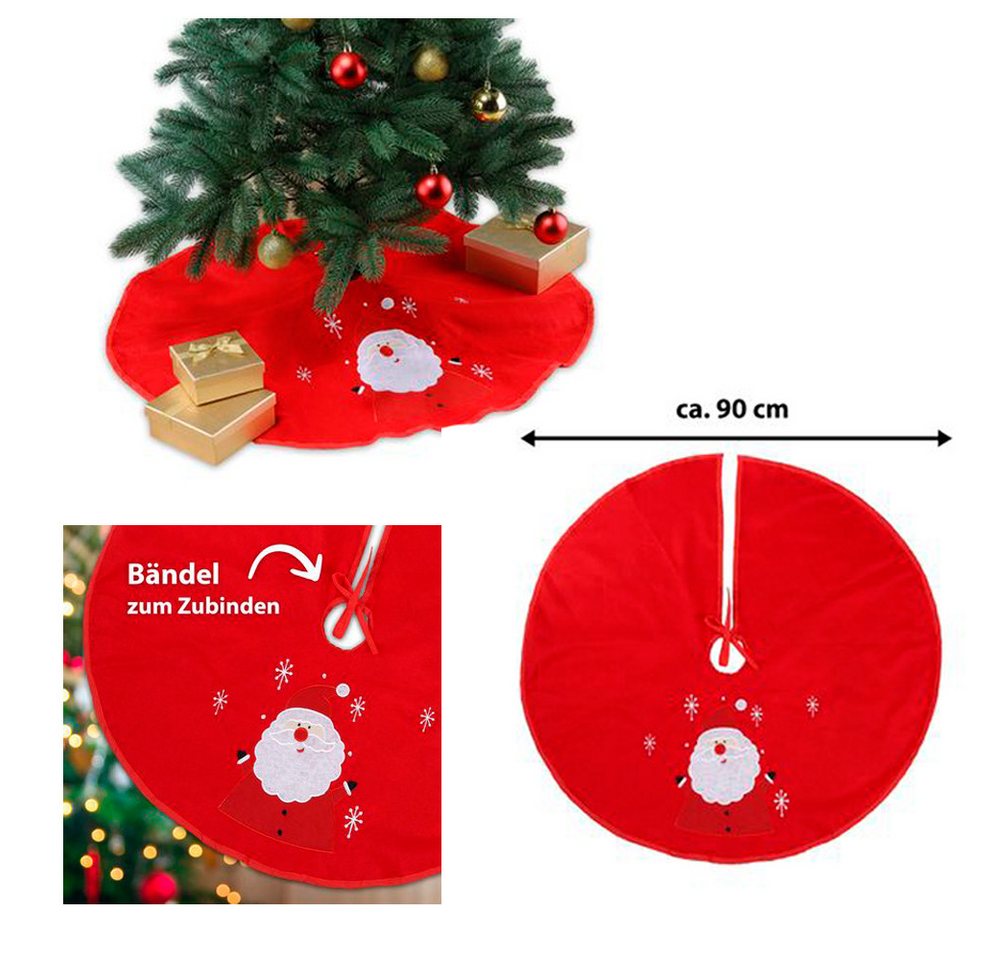 heimtexland Weihnachtsbaumdecke Weihnachtsdeko Baumschmuck Christbaumdecke Baumteppich (1-tlg), Weihnachtsbaum Deko bestickt Baumständer Schürze von heimtexland