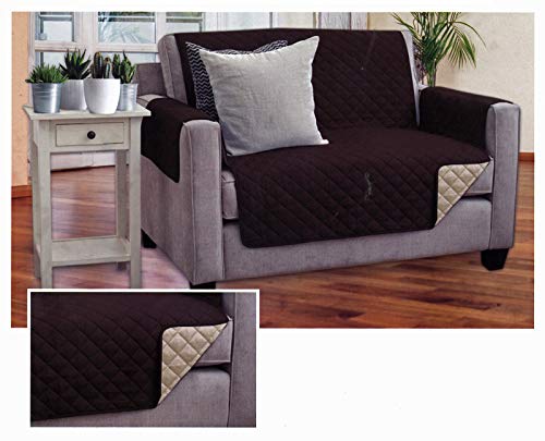 heimtexland Wende Sofa Schonbezug Braun 2-Sitzer Überwurf 190x223 cm Sofaschoner Typ646 von heimtexland