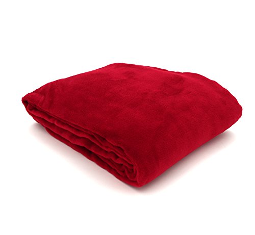 heimtexland große super weiche Kuscheldecke XL HxB 150x200 cm in rot Microfaser Flanelldecke kuschelig warm - leicht - fusselfrei Decke in TOP QUALITÄT Typ176 von heimtexland