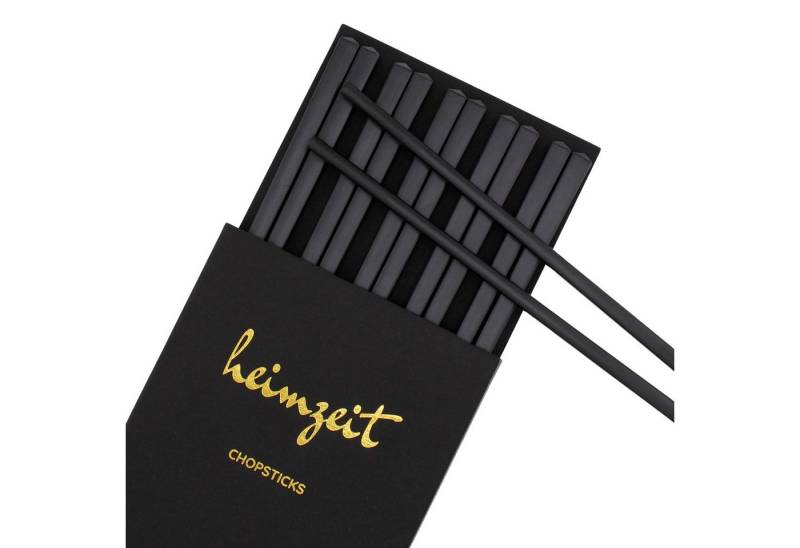 heimzeit Essstäbchen Essstäbchen/Chopsticks Fiberglas schwarz - 5 Paar von heimzeit