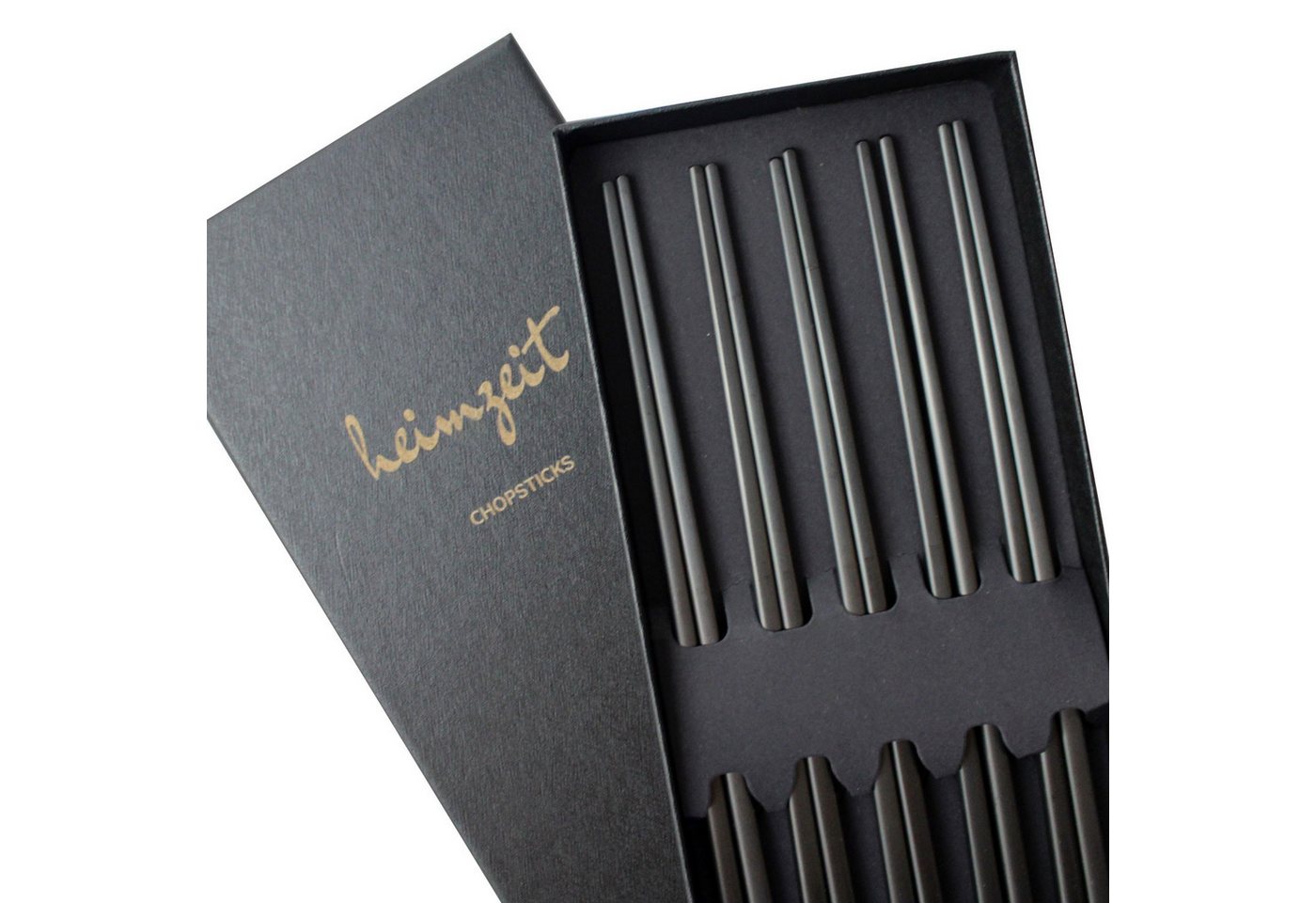 heimzeit Essstäbchen Essstäbchen/Chopsticks schwarz - 5 Paar - Edelstahl heimzeit Essstäbchen Essstäbchen/Chopsticks schwarz - 5 Paar - Edelstahl von heimzeit