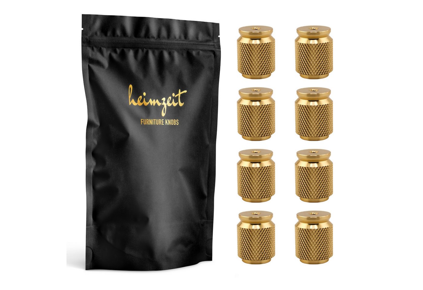 heimzeit Möbelgriff heimzeit Möbelknöpfe geriffelt (8-St) von heimzeit