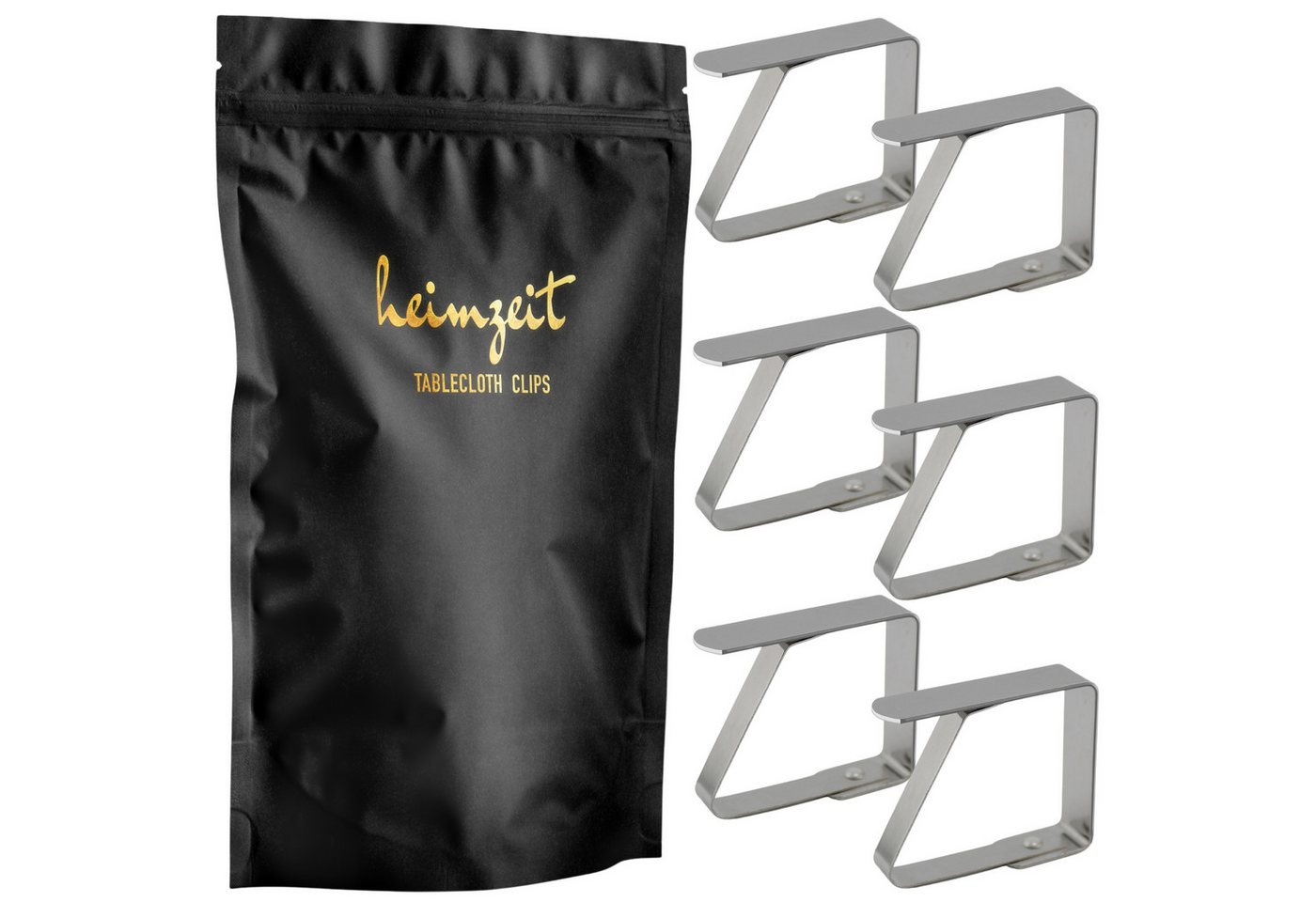 heimzeit Tischtuchklammer Tischdeckenklammern für Platten bis 3 cm, (6-tlg) von heimzeit