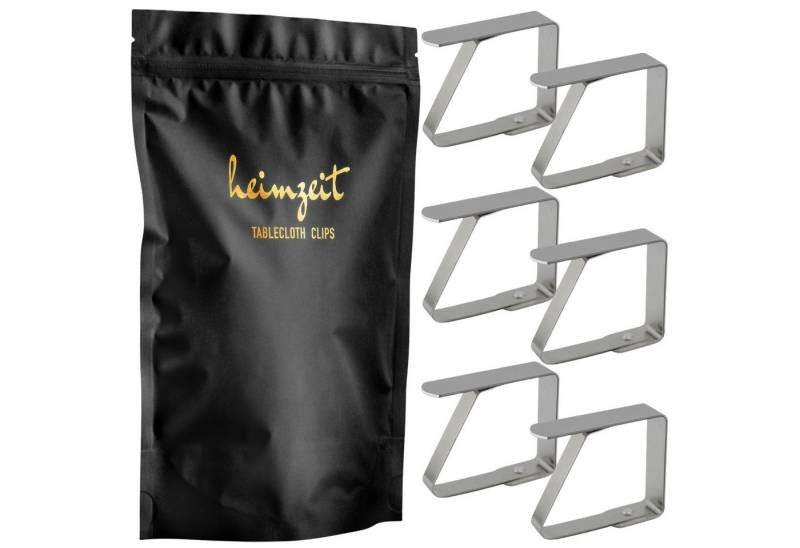 heimzeit Tischtuchklammer Tischdeckenklammern für Platten bis 3 cm, (6-tlg) von heimzeit