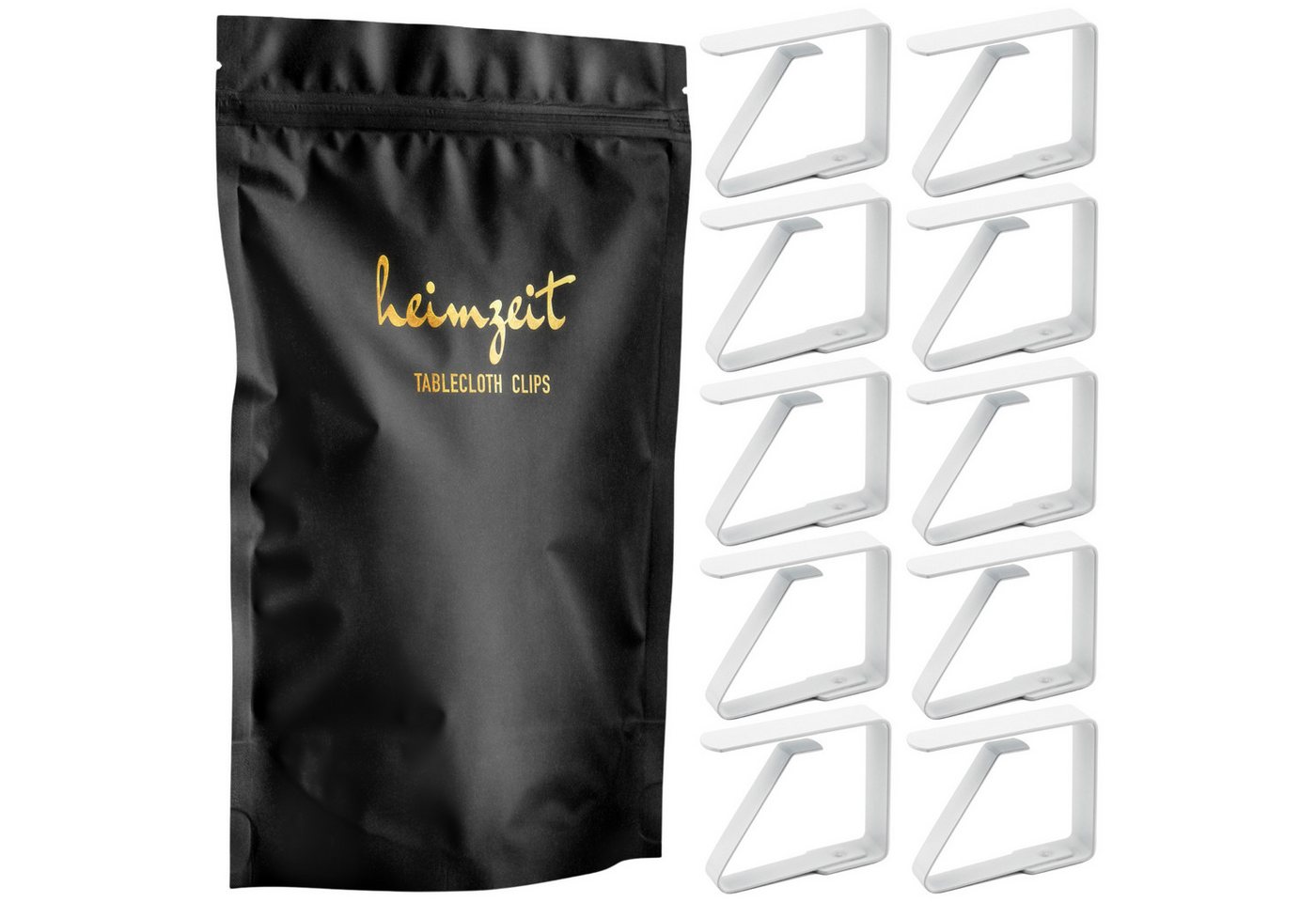 heimzeit Tischtuchklammer Tischdeckenklammern für Platten bis 3 cm, (10-tlg) von heimzeit