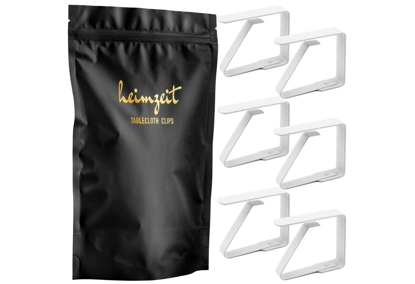 heimzeit Tischtuchklammer Tischdeckenklammern für Platten bis 3 cm, (6-tlg) von heimzeit