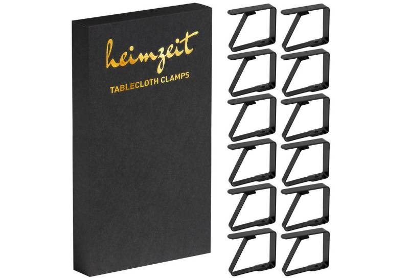 heimzeit Tischtuchklammer Tischdeckenklammern für Platten 3-5 cm, (12-tlg) von heimzeit