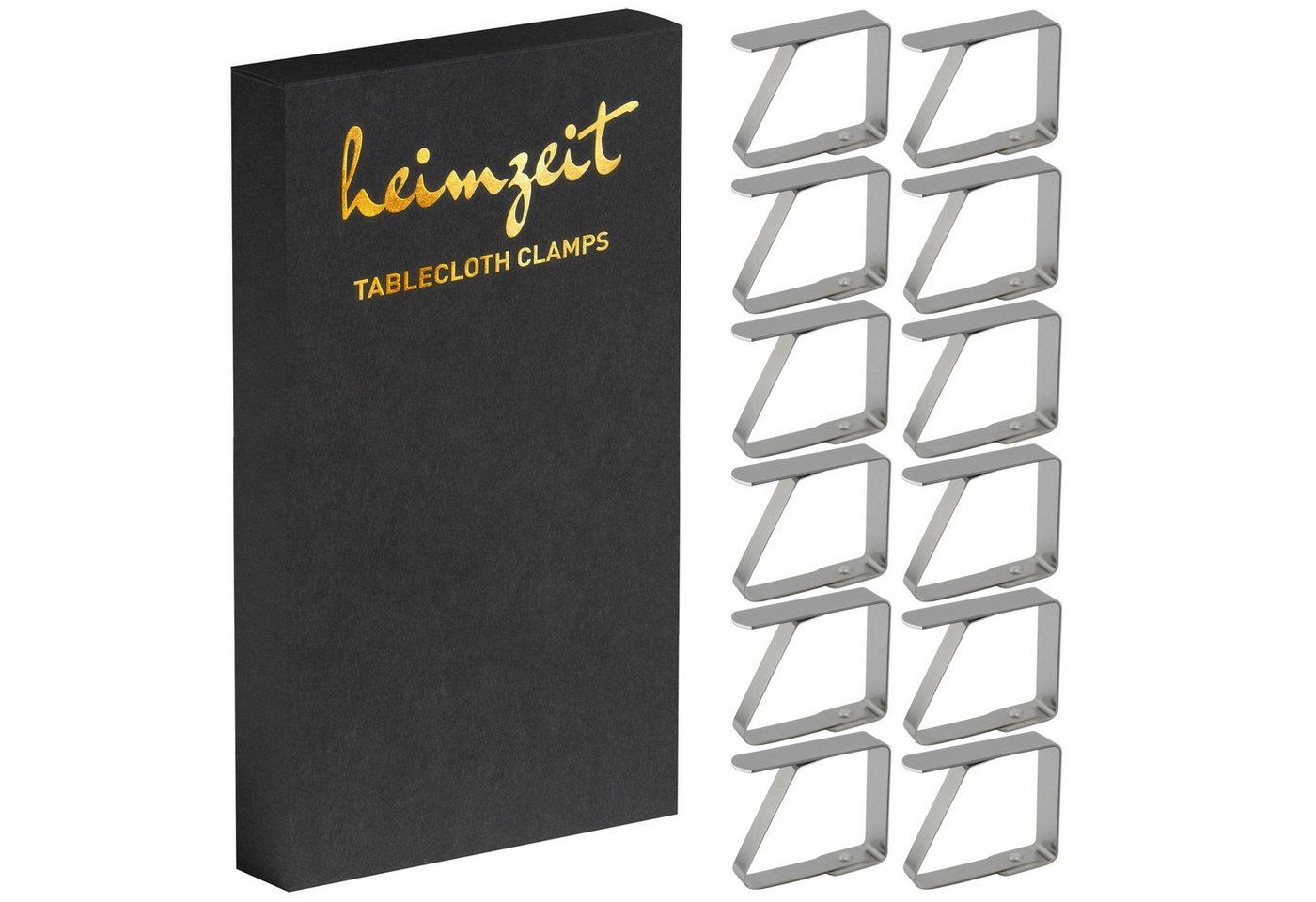 heimzeit Tischtuchklammer Tischdeckenklammern für Platten 3-5 cm, (12-tlg) von heimzeit