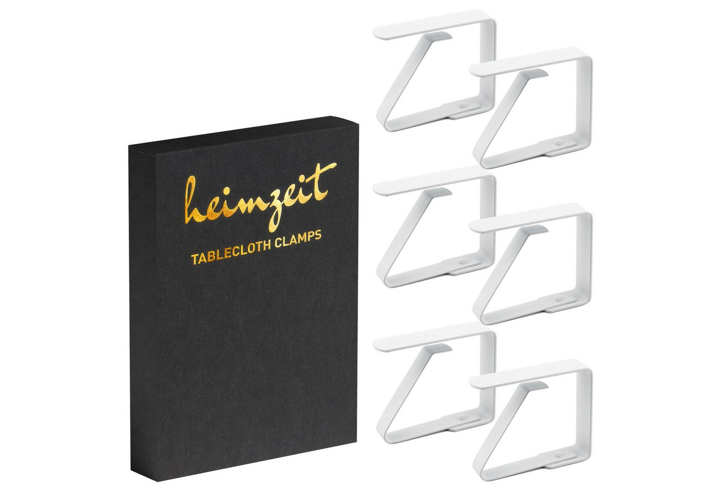 heimzeit Tischtuchklammer Tischdeckenklammern für Platten 3-5 cm, (6-tlg) von heimzeit