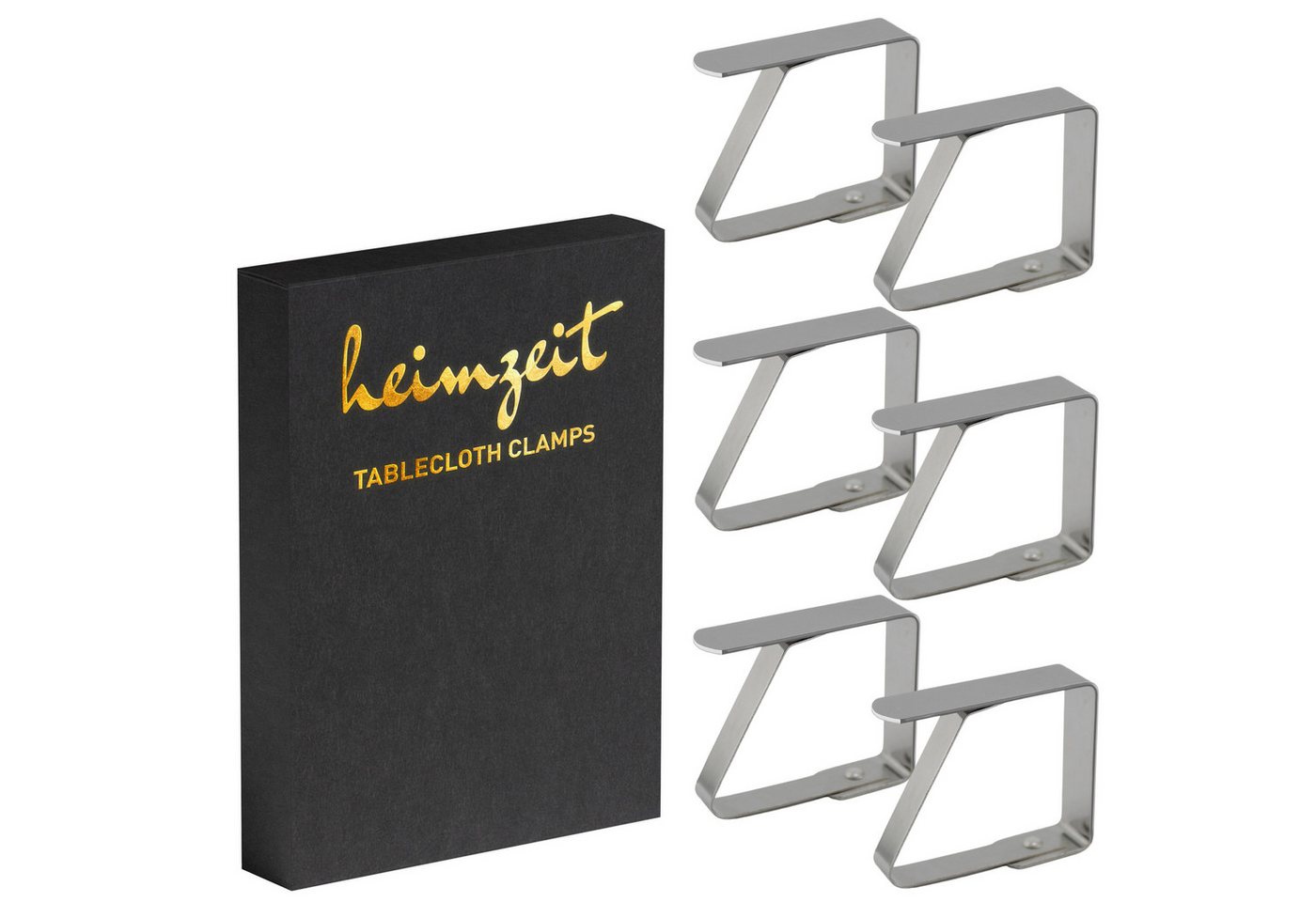 heimzeit Tischtuchklammer Tischdeckenklammern für Platten 3-5 cm, (6-tlg) von heimzeit