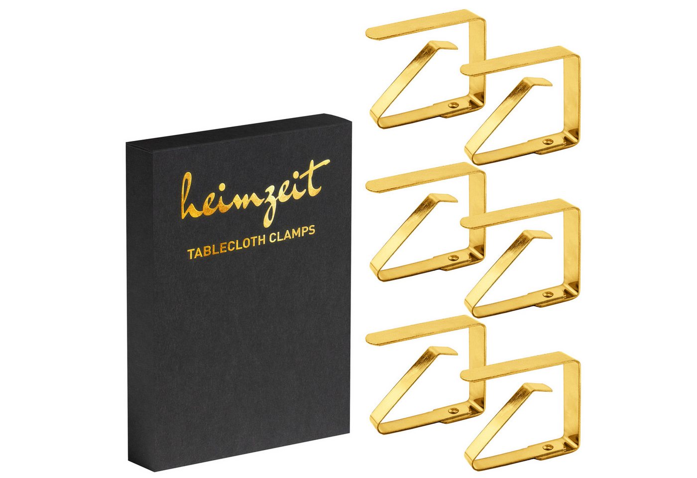heimzeit Tischtuchklammer Tischdeckenklammern für Platten 3-5 cm, (6-tlg) von heimzeit