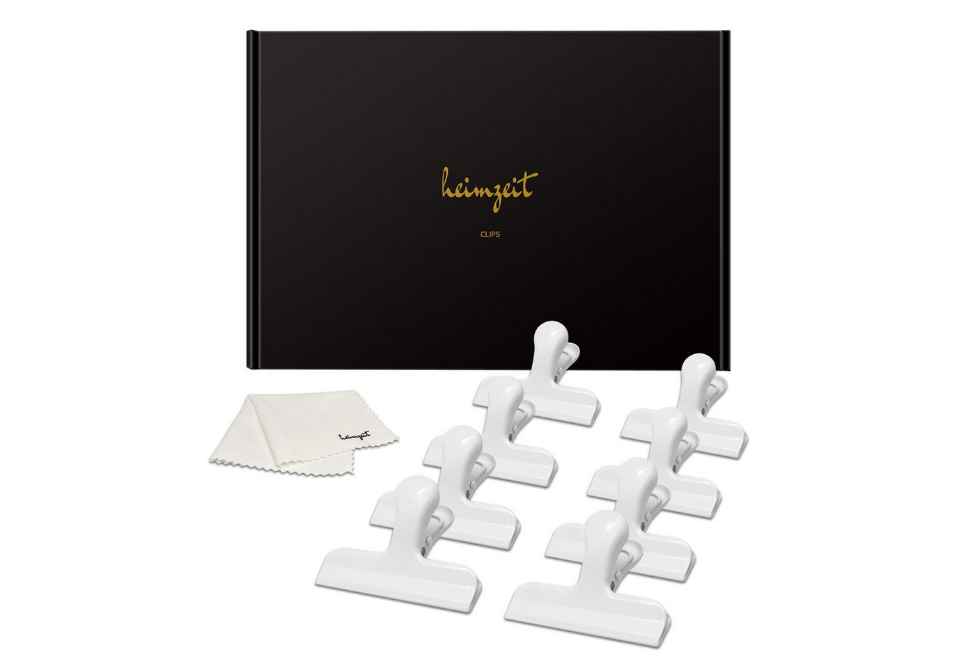 heimzeit Verschlussklammer Verschlussclips weiß 77 mm - 8 Stück - Edelstahl heimzeit Verschlussklammer Verschlussclips weiß 77 mm - 8 Stück - Edelstahl von heimzeit