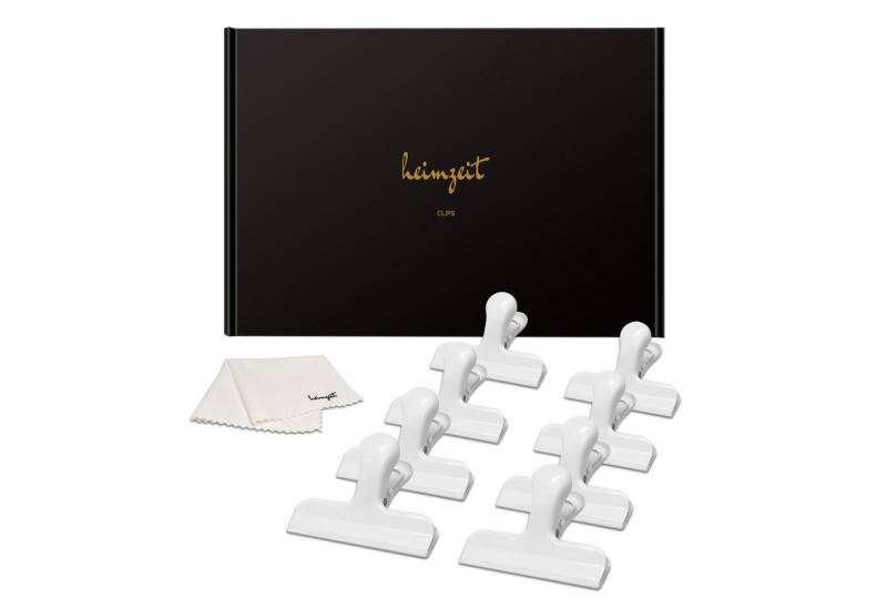 heimzeit Verschlussklammer Verschlussclips weiß 77 mm - 8 Stück - Edelstahl heimzeit Verschlussklammer Verschlussclips weiß 77 mm - 8 Stück - Edelstahl von heimzeit