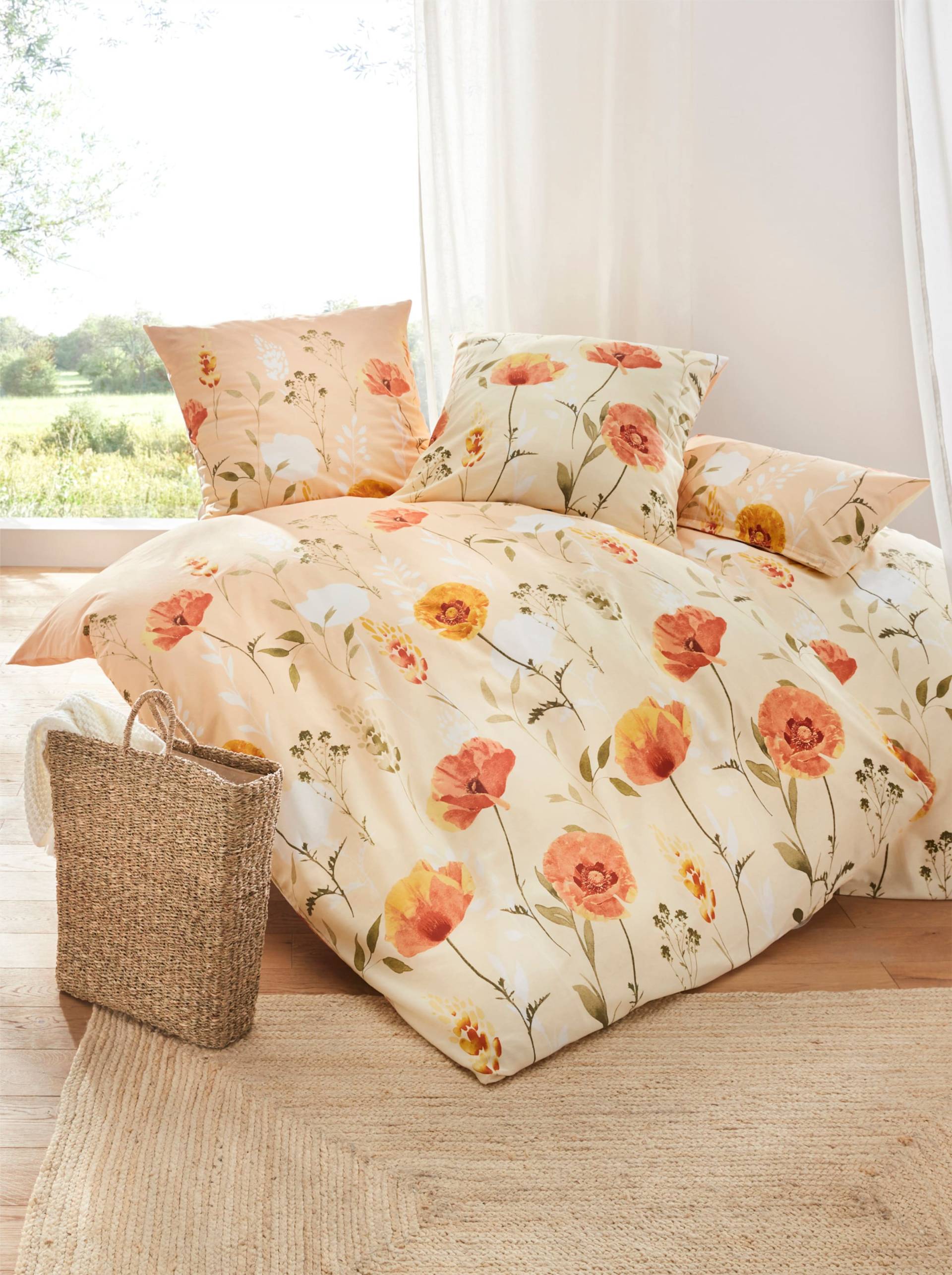 Bettwäsche in apricot-oliv-gemustert von heine home von heine home