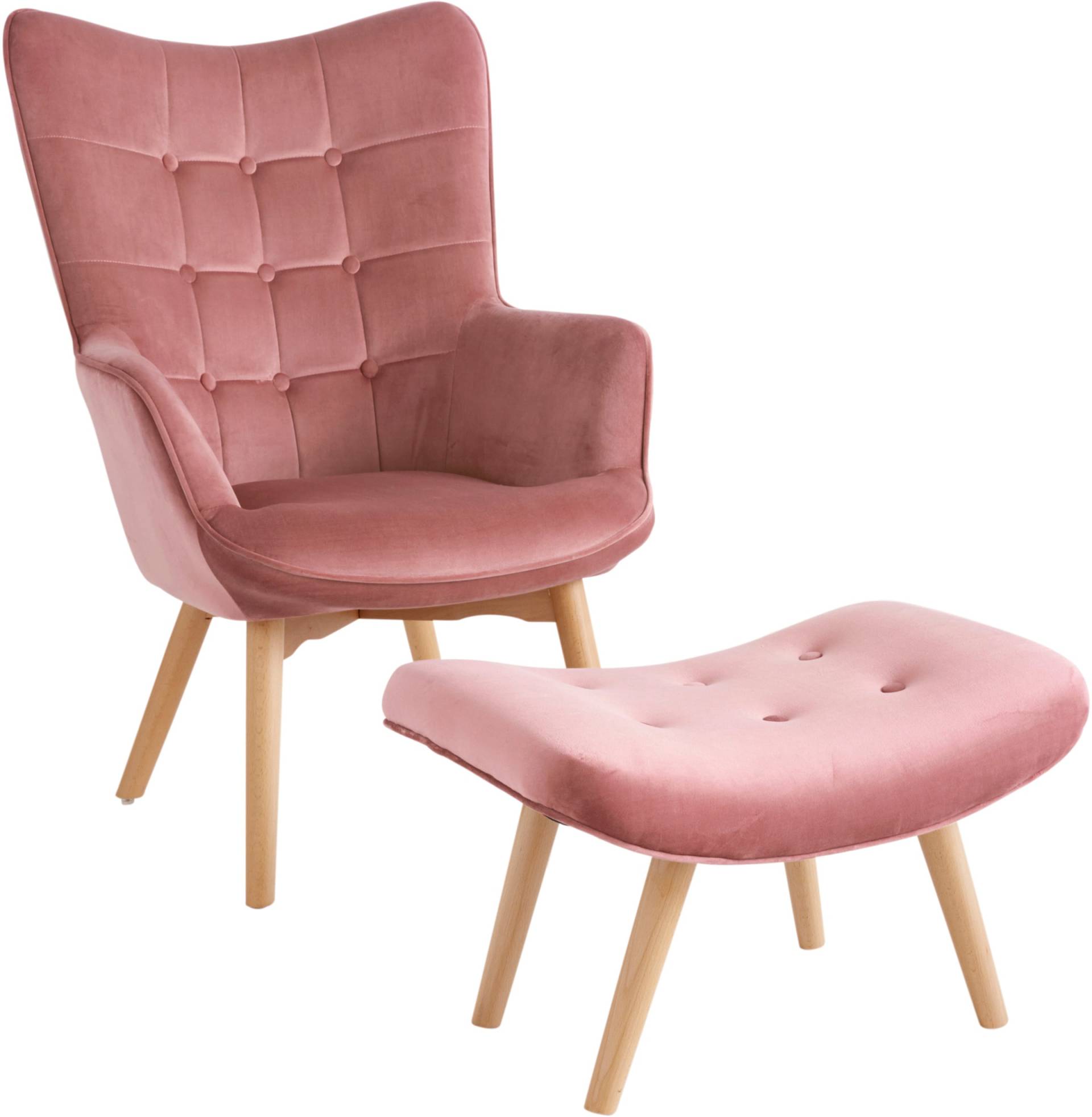 Sessel+Hocker in rosé von heine von heine