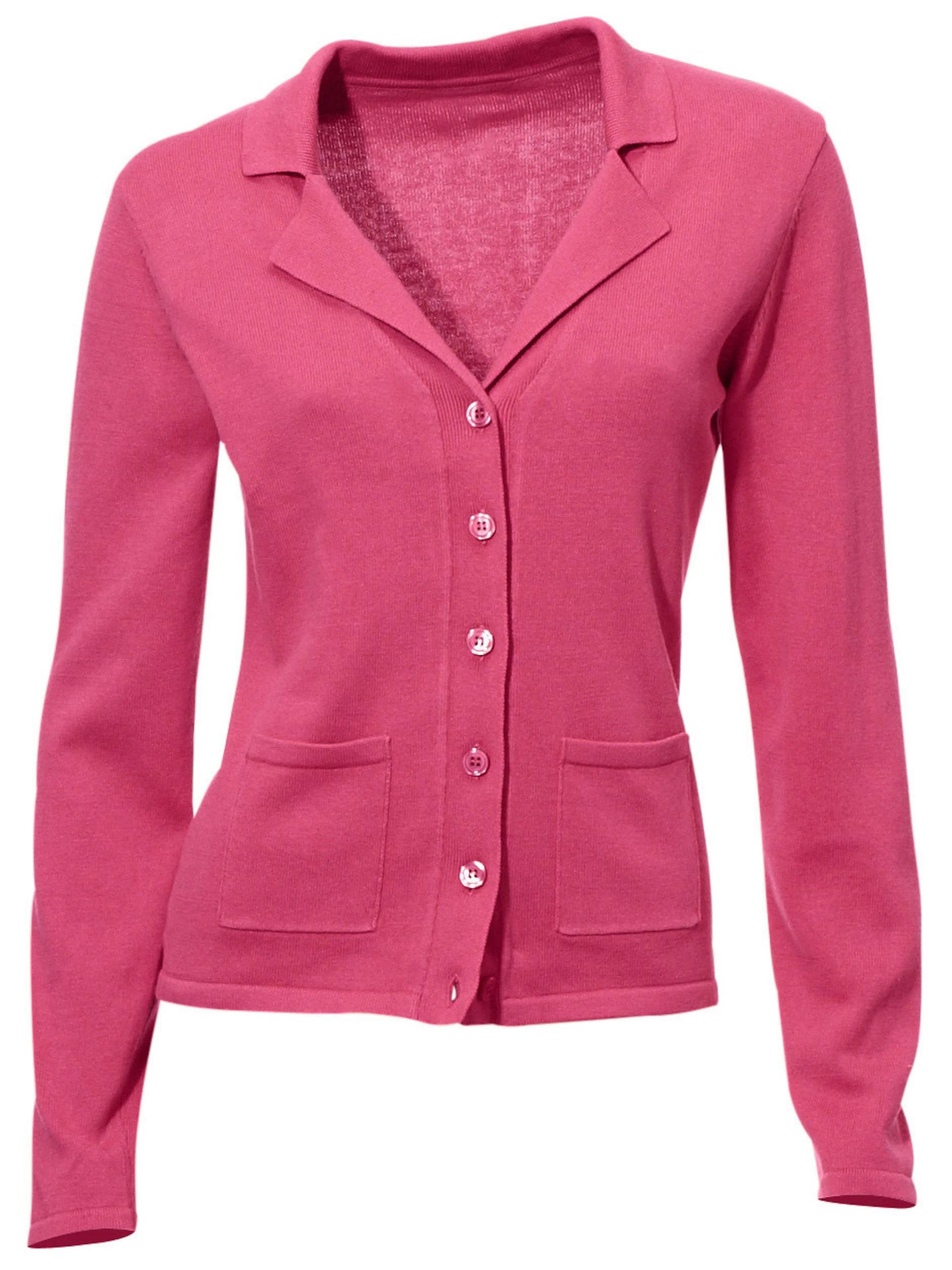 Feinstrickjacke in pink von heine von heine