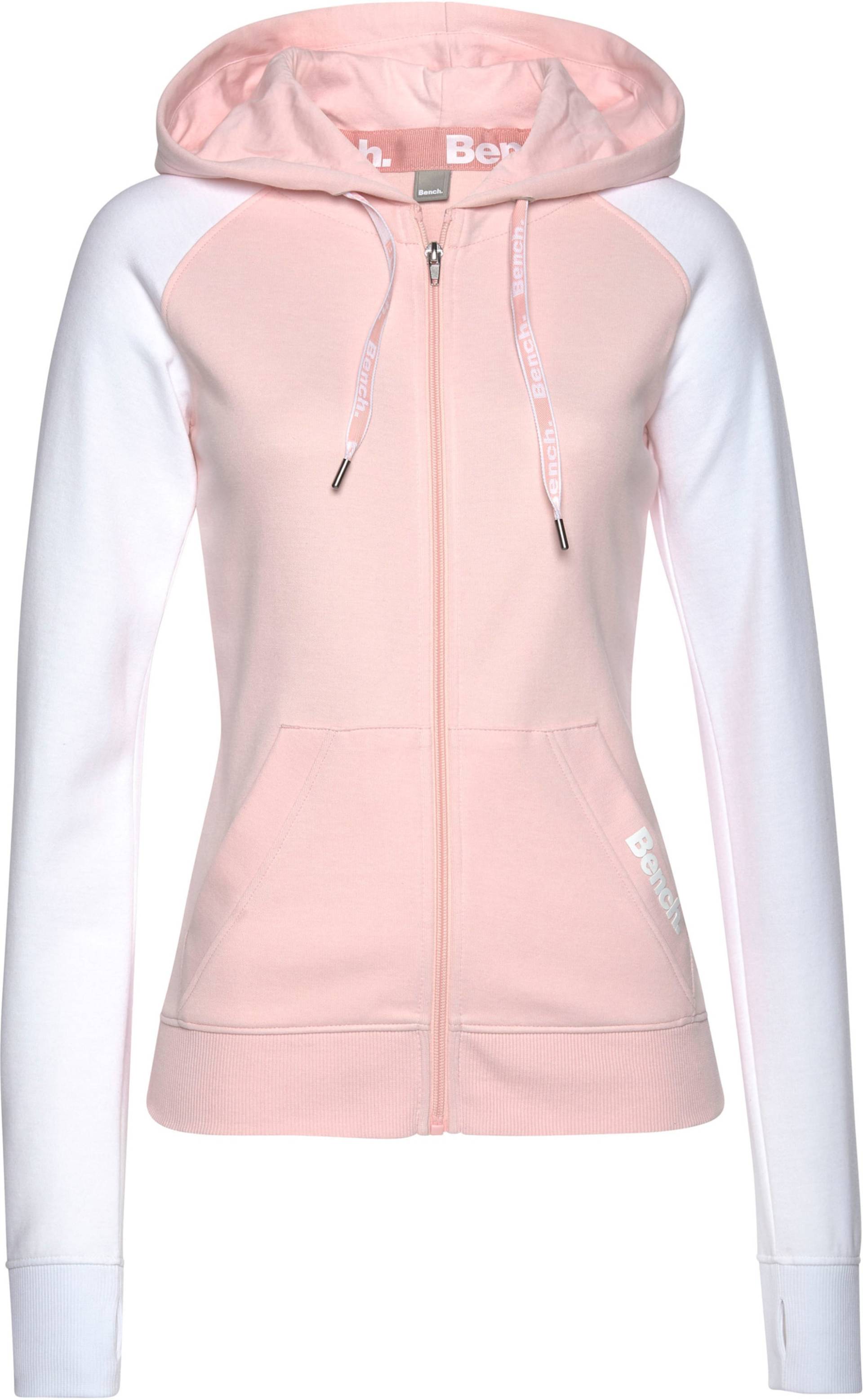 Kapuzensweatjacke in rosa-weiß von heine von heine