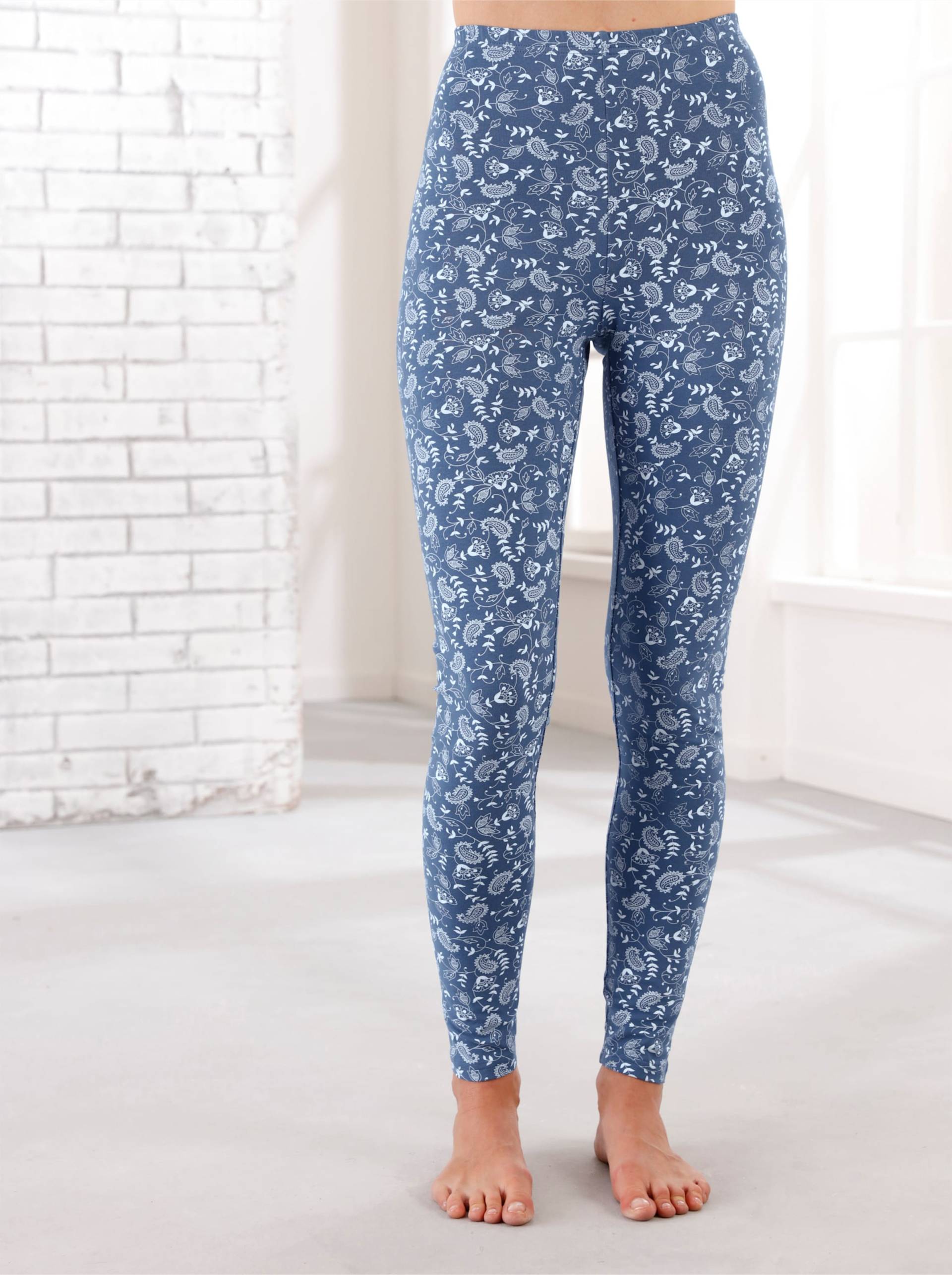 Leggings in marine + marine-bedruckt von heine von heine