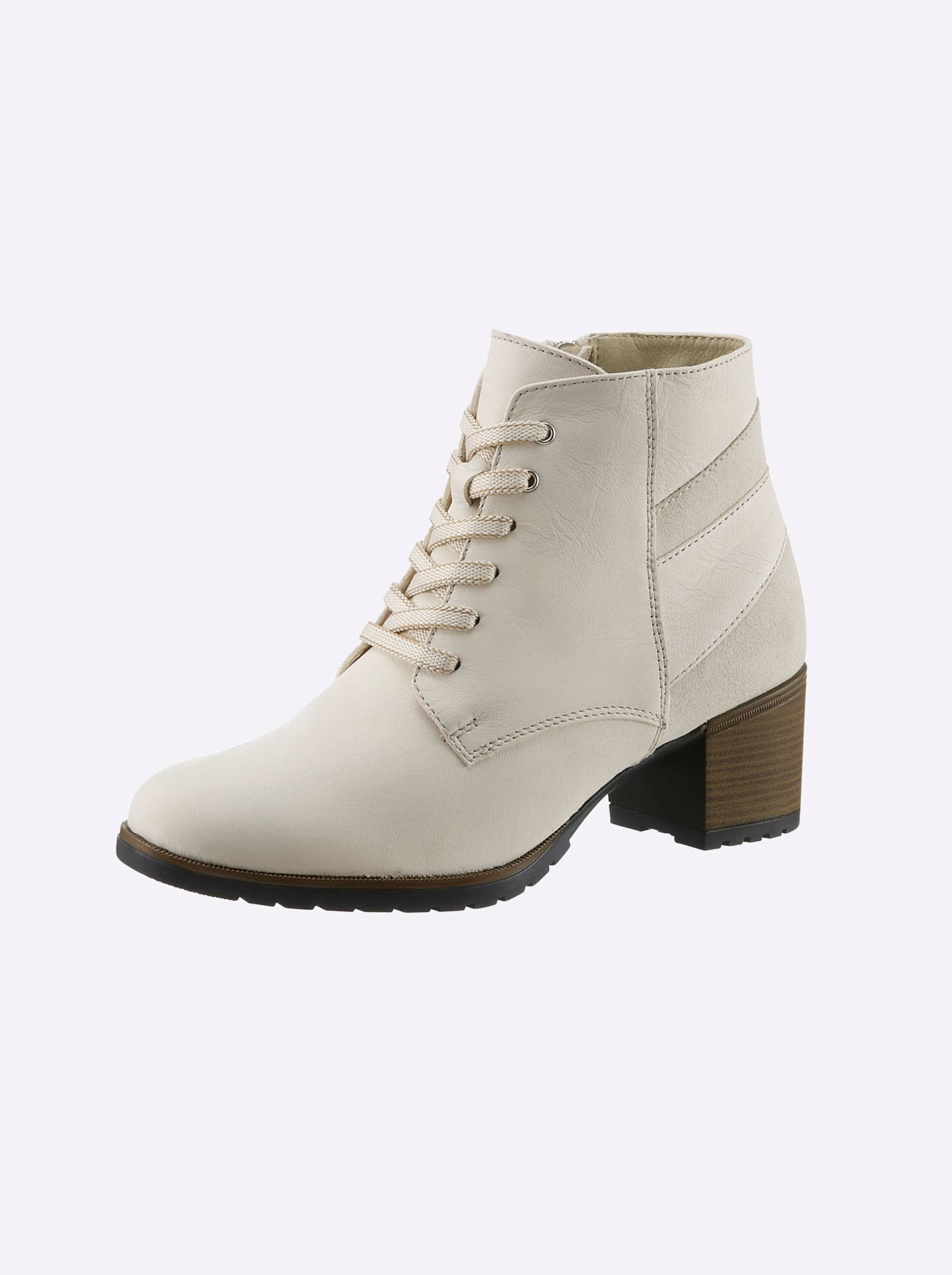 Schnürstiefelette in creme von heine von heine