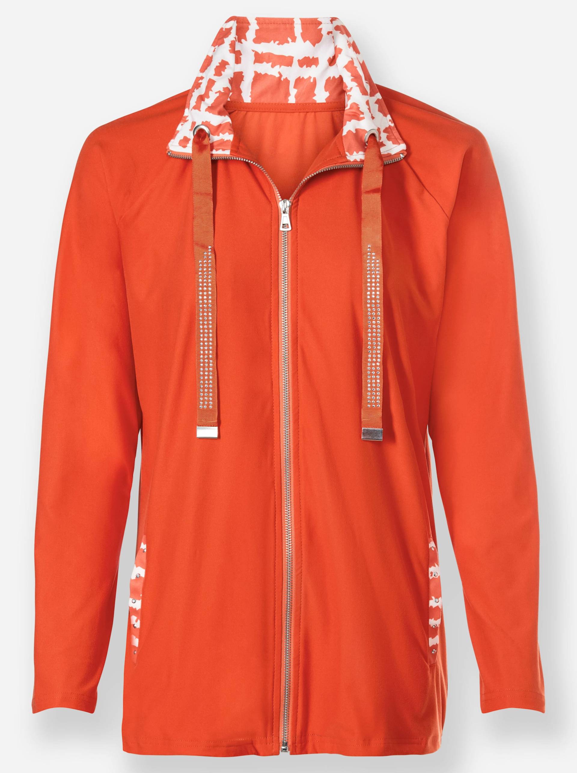 Shirtjacke in orange-ecru-gemustert von heine von heine