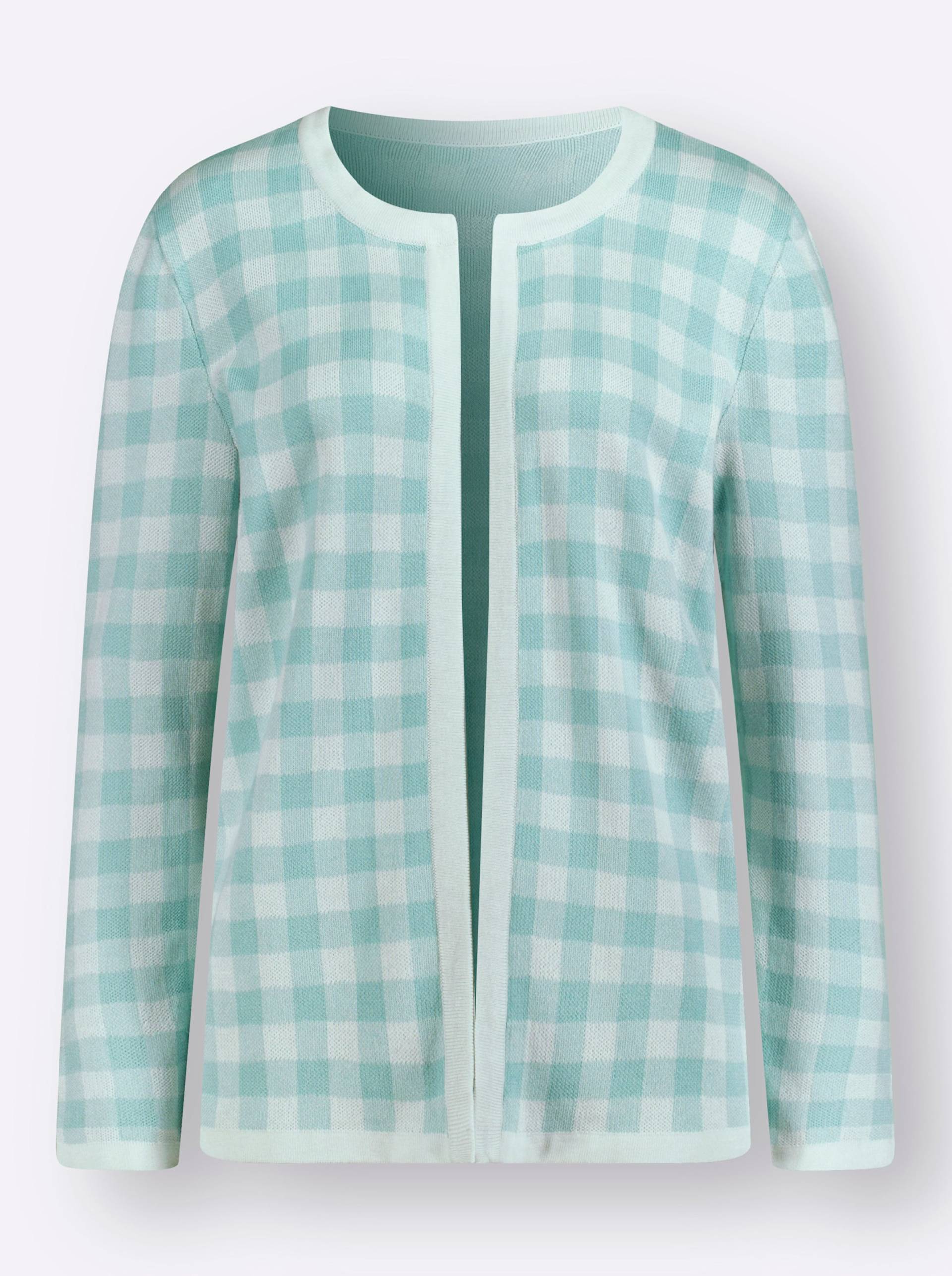 Strickjacke in mint-zartmint-gemustert von heine von heine