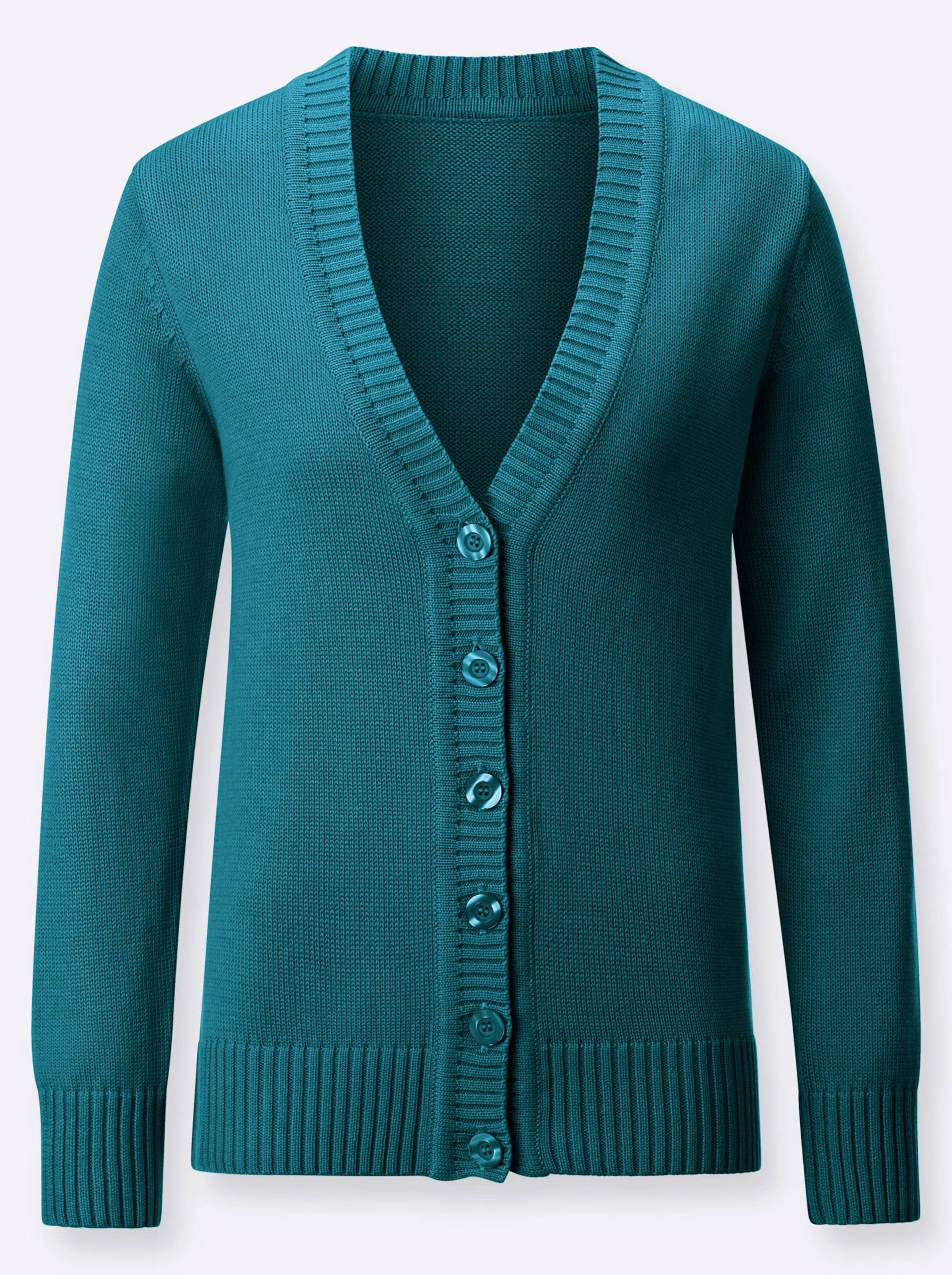 Strickjacke in petrol von heine von heine