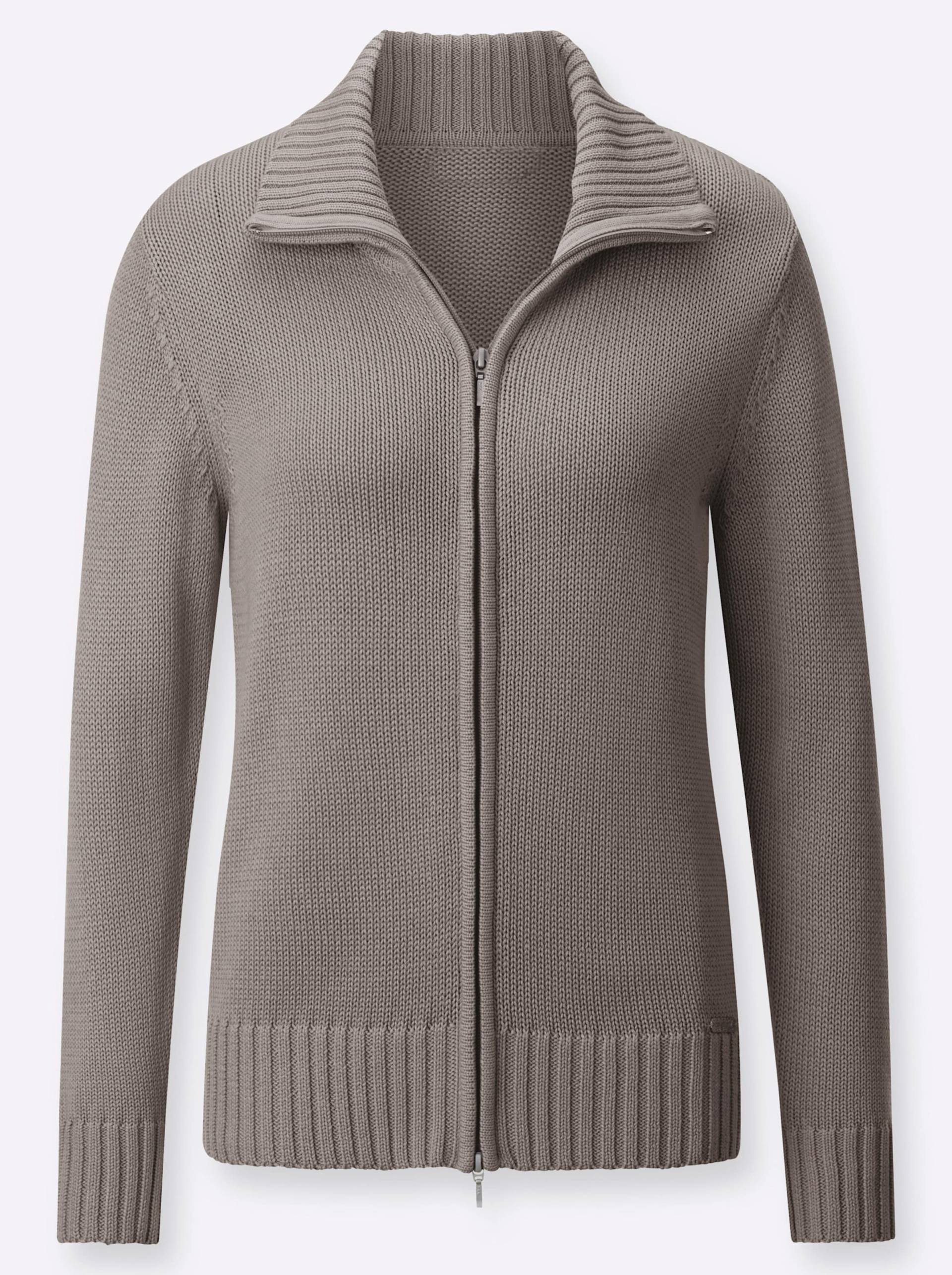 Strickjacke in taupe-meliert von heine von heine