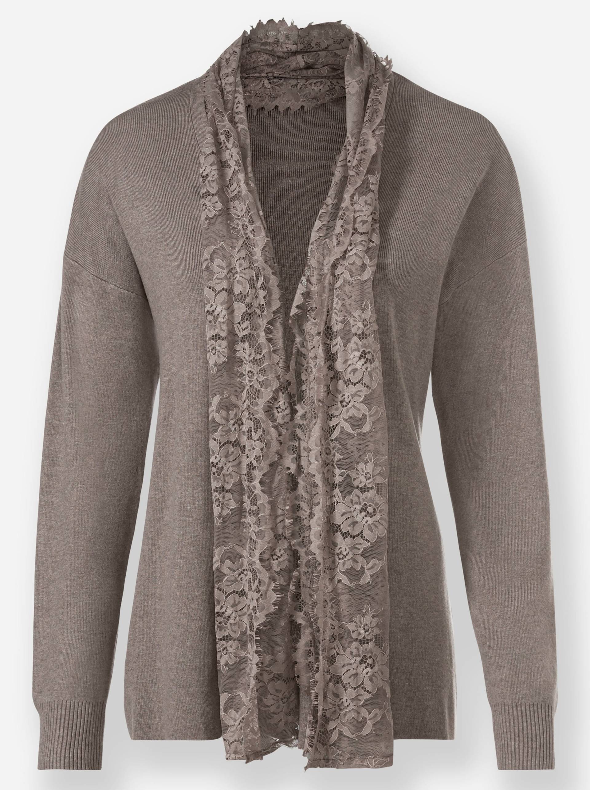 Strickjacke in taupe-meliert von heine von heine