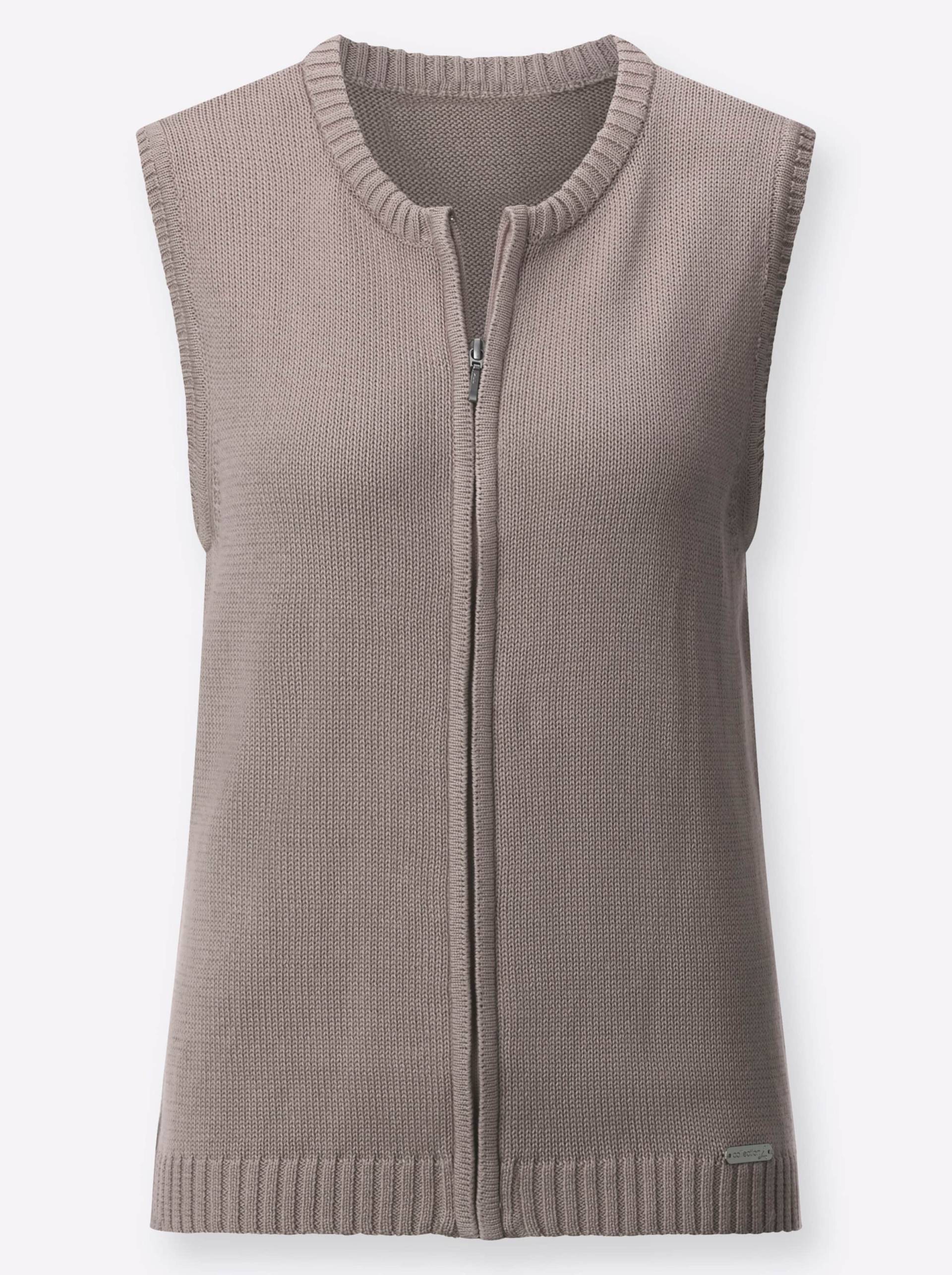 Strickweste in taupe-meliert von heine von heine