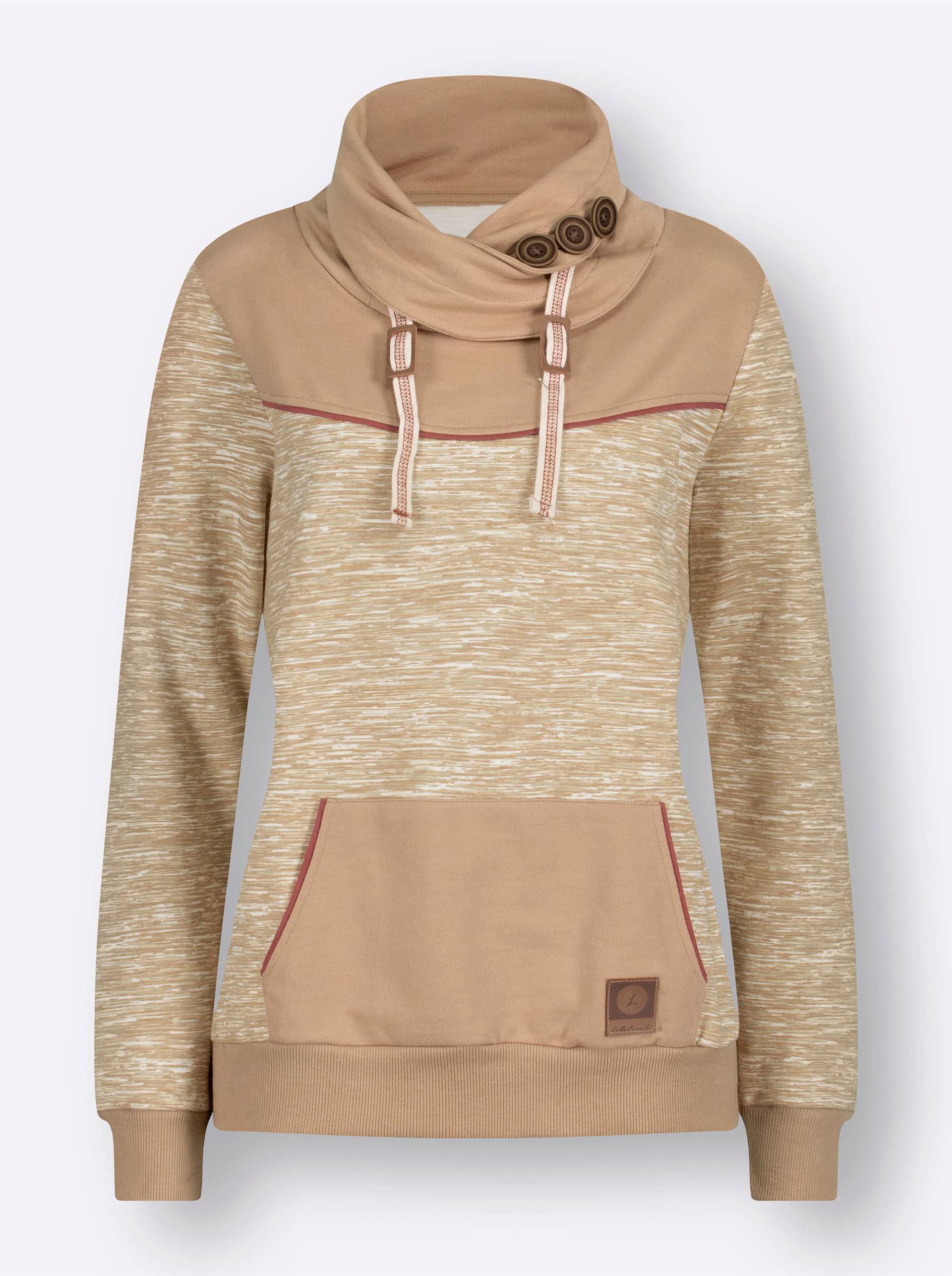 Sweatshirt in camel-weiß-meliert von heine von heine