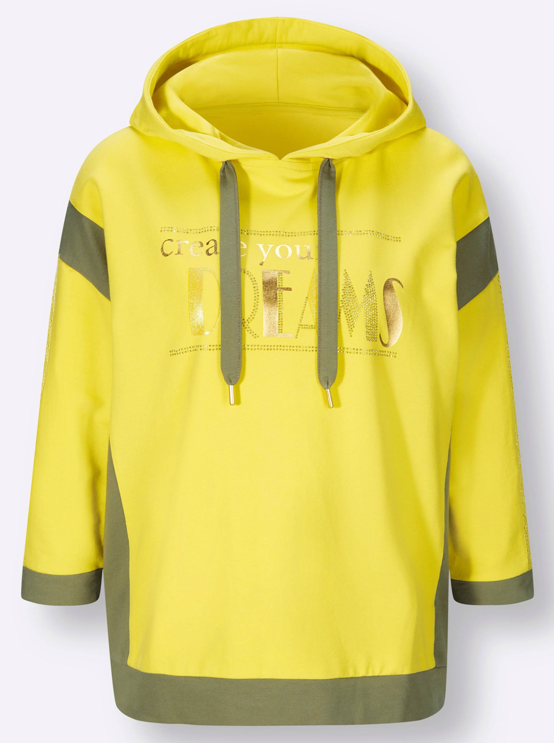 Sweatshirt in limone-goldfarben-bedruckt von heine von heine