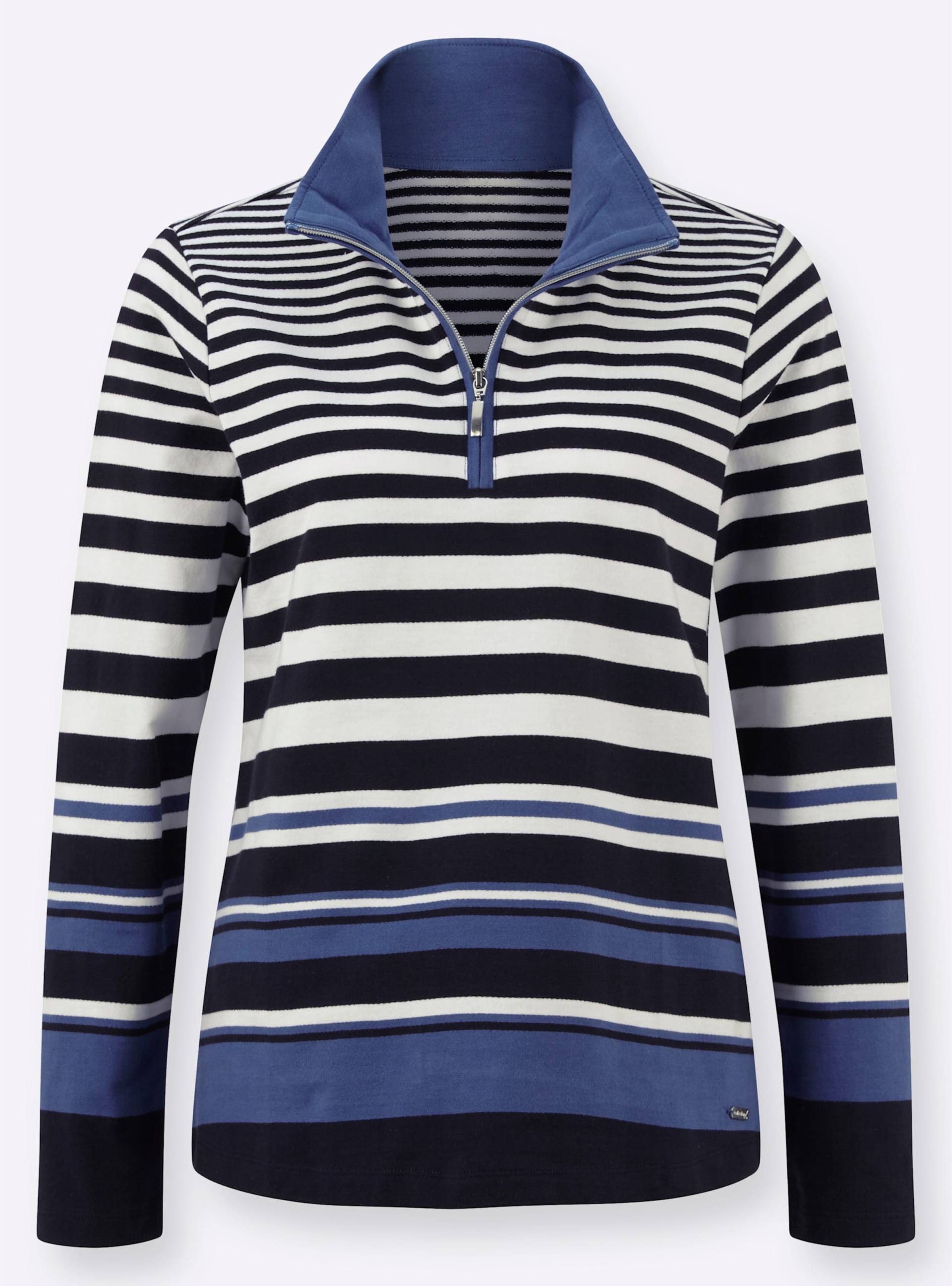 Sweatshirt in marine-jeansblau-gestreift von heine von heine