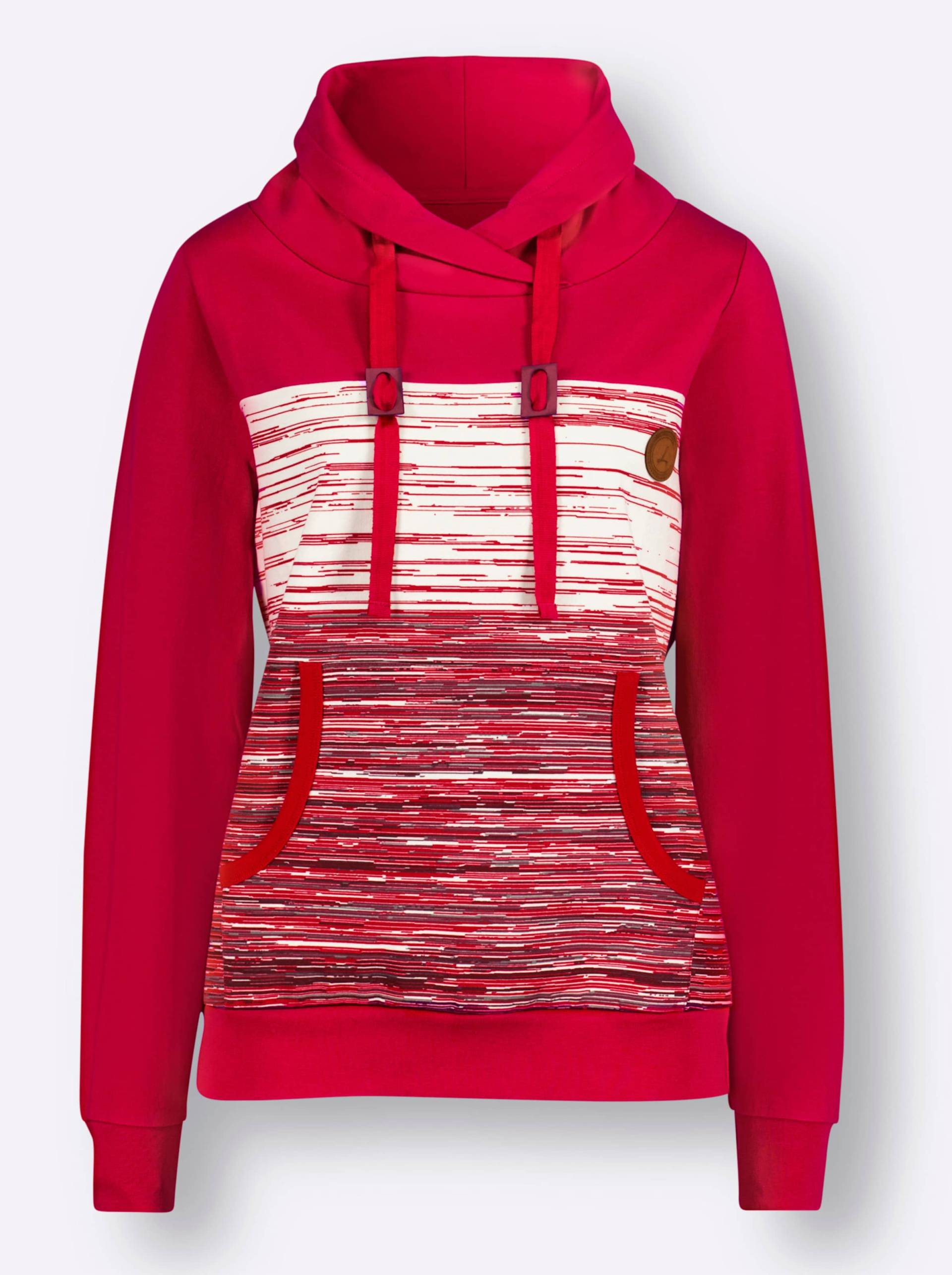 Sweatshirt in rot-ecru-meliert von heine von heine