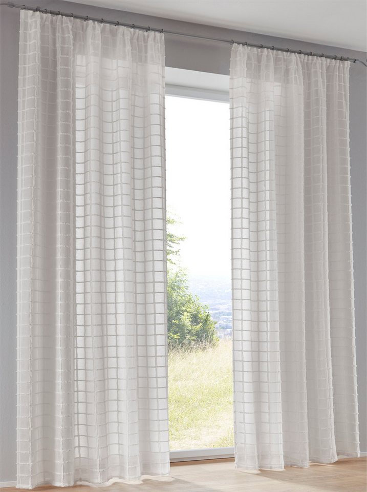 heine Gardine Dekostore (2 St), Multifunktionsband, transparent, Fertigstore gerade Form von heine