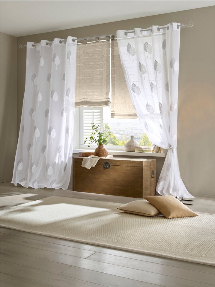 heine Gardine Dekostore (1 St), Ösen, halbtransparent, Fensterdekoration von heine