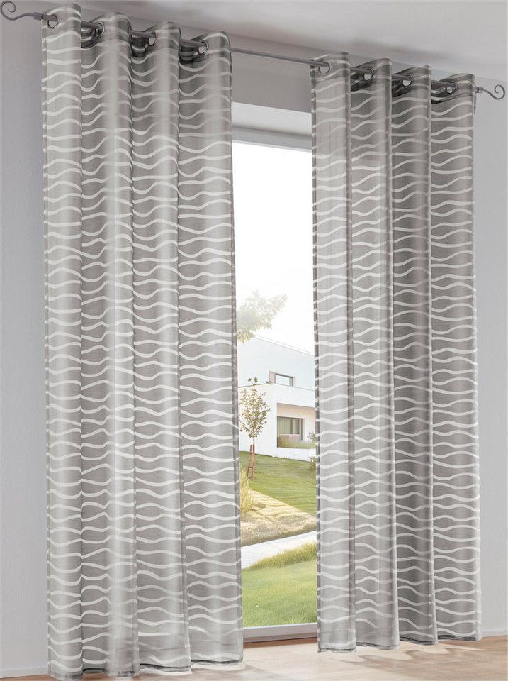 heine Gardine Dekostore (1 St), Ösen, halbtransparent, Fertigstore gerade Form von heine