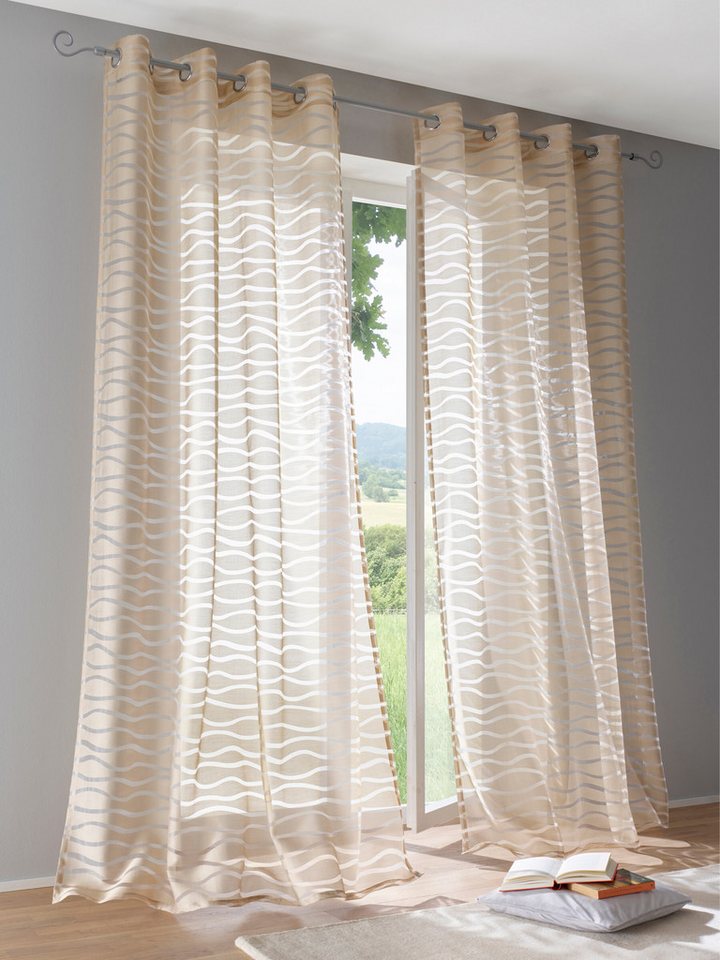 heine Gardine Dekostore, Ösen (1 St), halbtransparent, Fertigstore gerade Form von heine