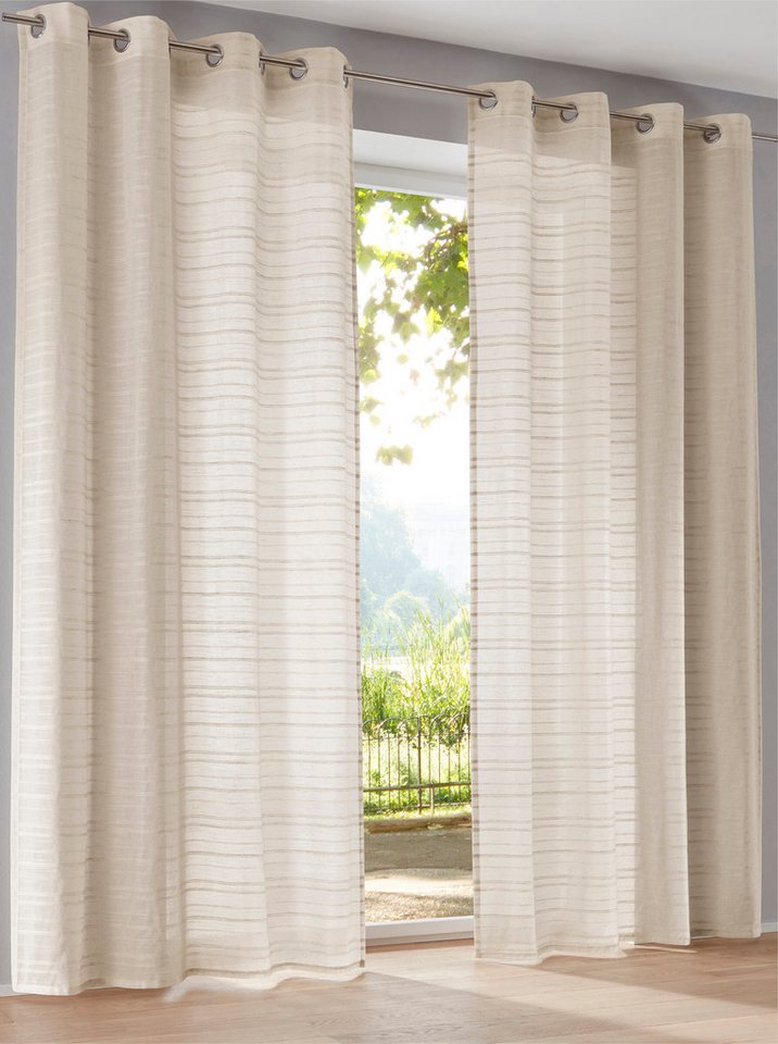 heine Gardine Dekostore, Ösen (2 St), halbtransparent, Fertigstore gerade Form von heine