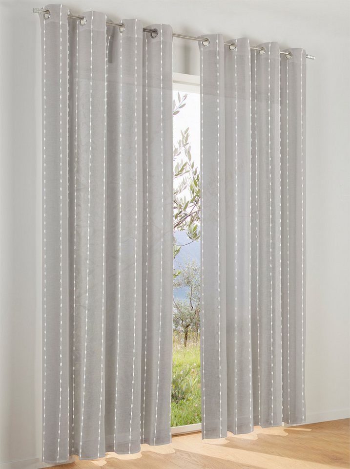 heine Gardine Dekostore (1 St), Ösen, halbtransparent, Fertigstore gerade Form von heine