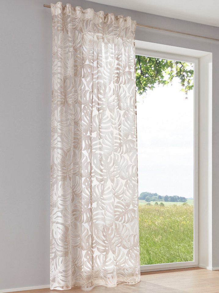 heine Gardine Dekostore (1 St), Multifunktionsband, halbtransparent, Fertigstore gerade Form von heine