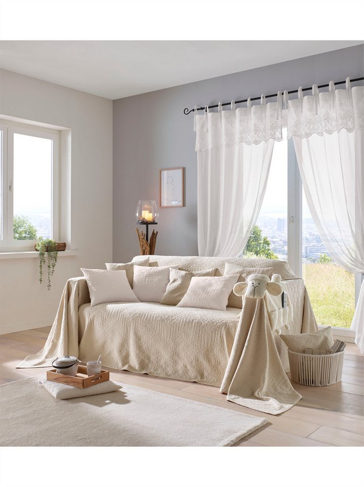 heine Gardine Dekostore (1 St), Multifunktionsband, halbtransparent, Fertigstore gerade Form von heine