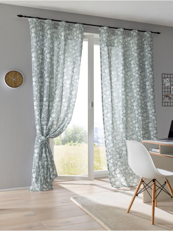 heine Gardine Dekostore (1 St), Multifunktionsband, halbtransparent, Fertigstore gerade Form von heine