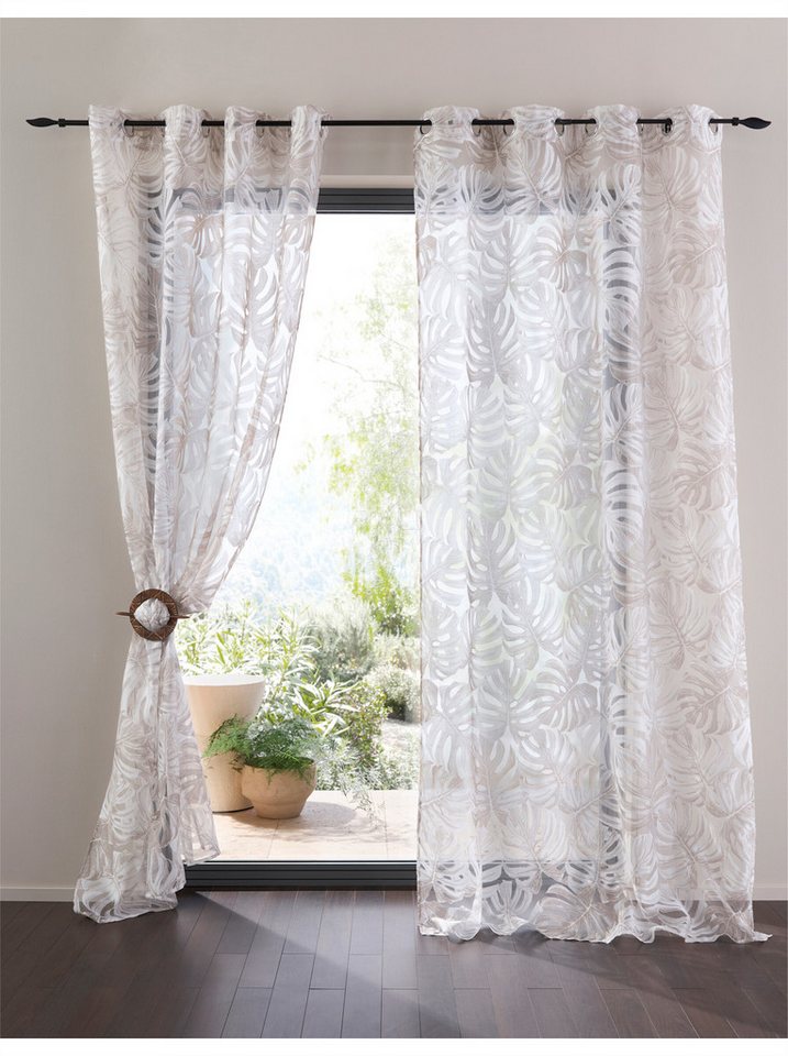 heine Gardine Dekostore (1 St), Ösen, halbtransparent, Fertigstore gerade Form von heine