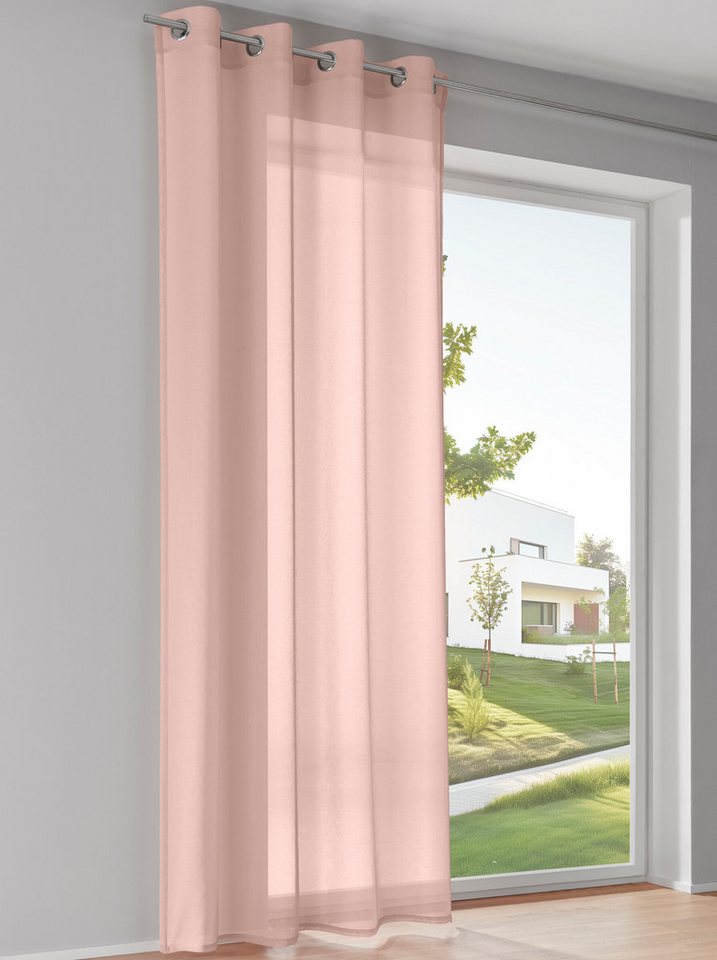 heine Gardine Dekostore . (2 St), Ösen, halbtransparent, Fertigstore gerade Form von heine