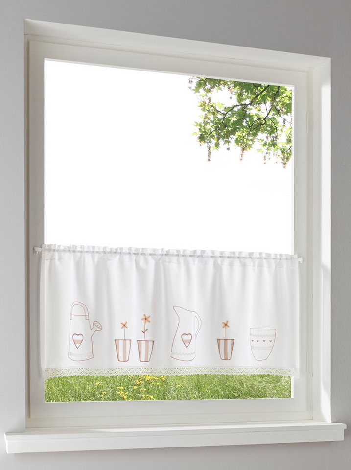 heine Gardine Querbehang (1 St), Stangendurchzug, halbtransparent, Querbehang von heine