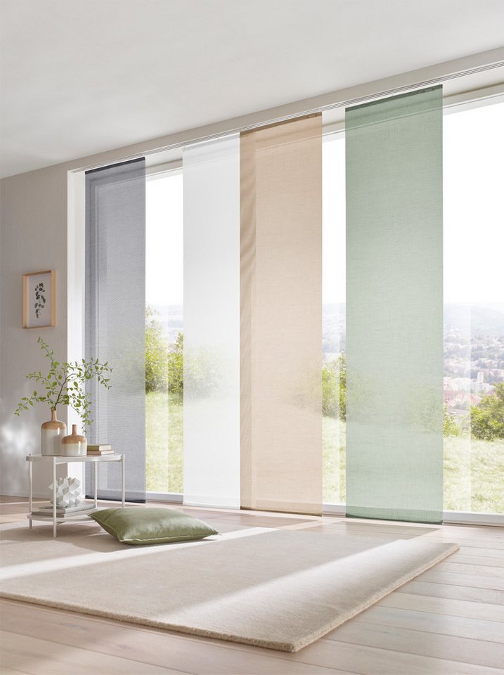 heine Gardine Schiebevorhang (1 St), Klettschiene, halbtransparent, Schiebevorhang von heine