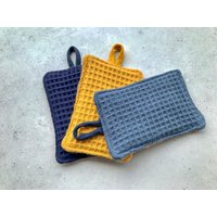 Spülschwämme 3Er Set Nachhaltig, Baumwolle Und Jute Mit Aufhänger von heiterbiswolkigKoeln