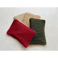 Spülschwamm Geschenkset 2Er Set Nachhaltig Baumwolle & Jute Mit Aufhänger, Putzschwamm Recycling Waffelpiqué von heiterbiswolkigKoeln